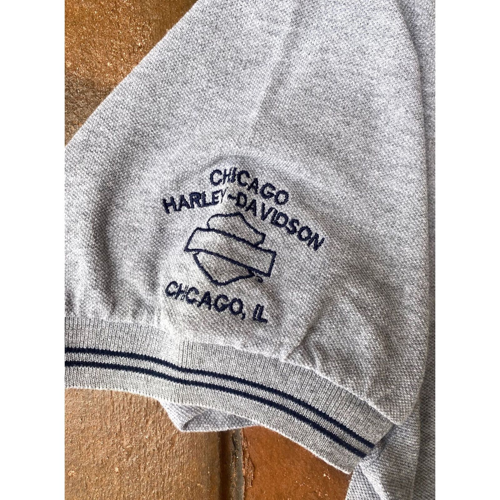 Harley Davidson VINTAGE Harley-Davidson Gray Polo Logo Shirt 2XL Mens Regular Short Sleeve Knit Cotton Polo Logo Shirt Size US XXL / EU 58 / 5 - 4 Thumbnail