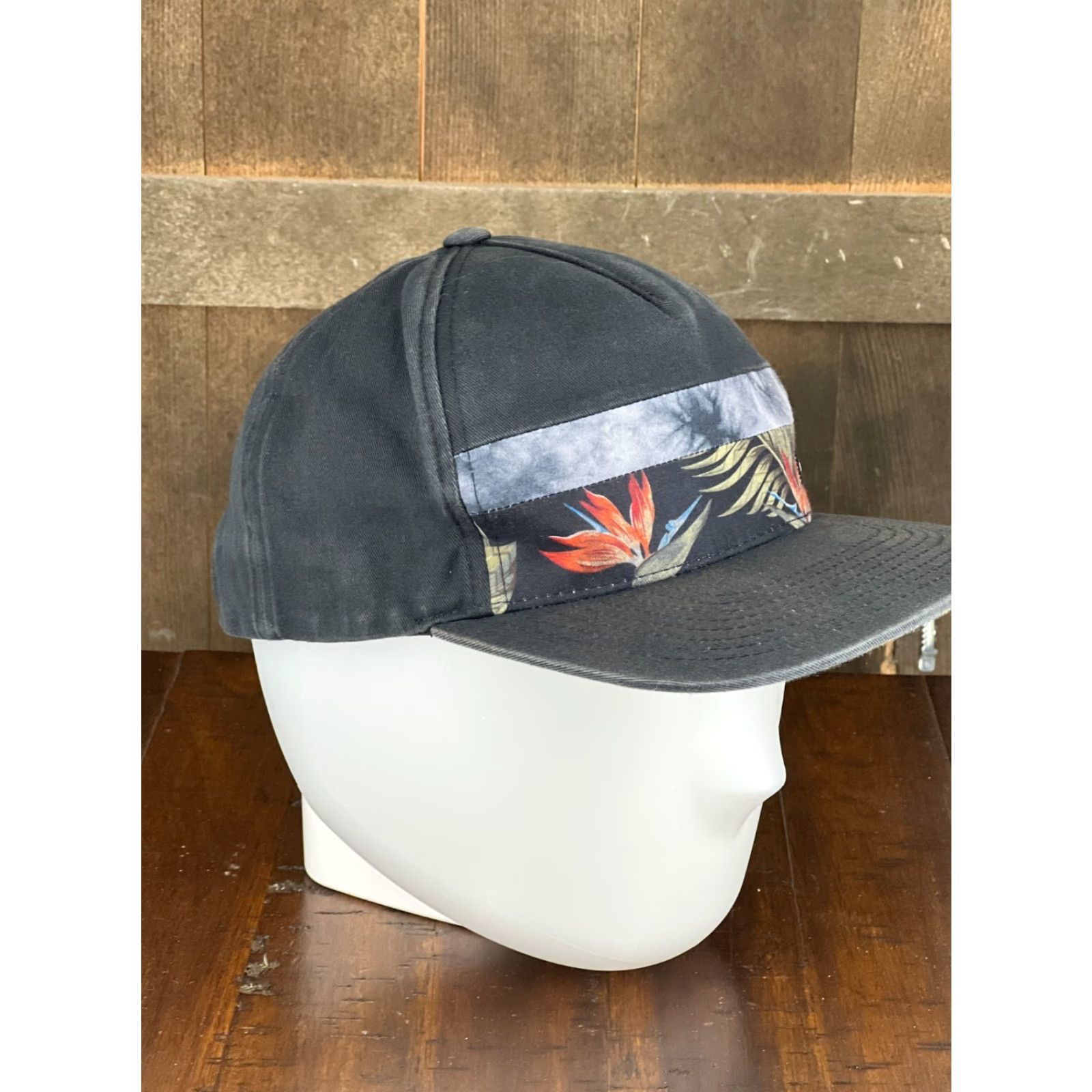 Billabong Billabong Hat Cap Snap Back Adult Black Floral Bird Of Paradise Hawaiian Beach A Size ONE SIZE - 5 Thumbnail