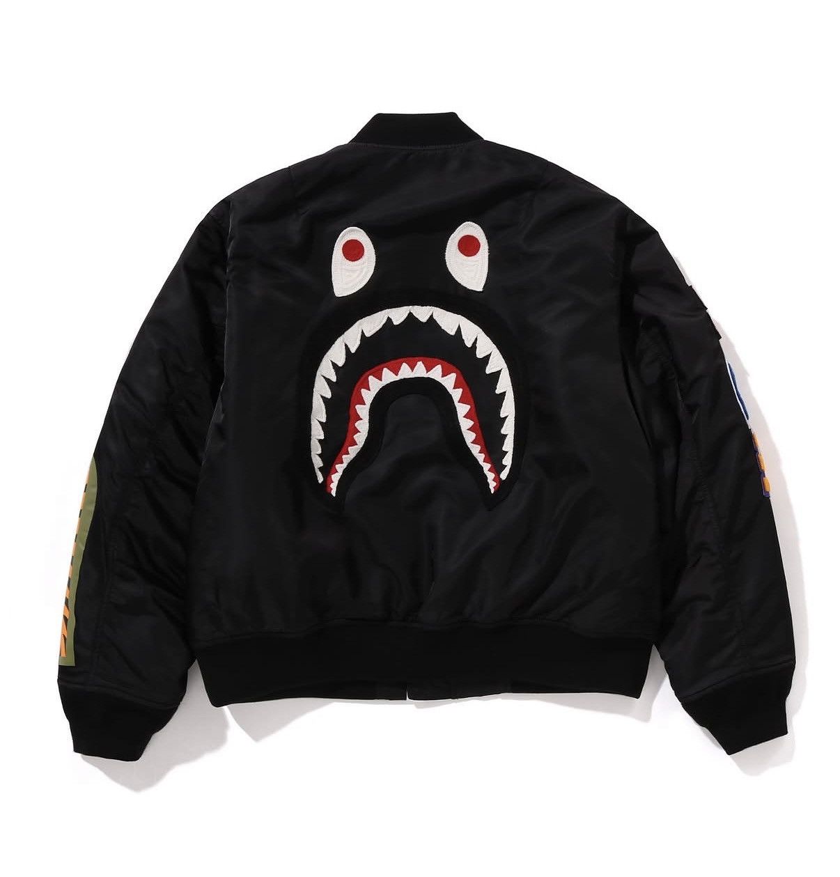 Bape Bape shark jacket ma-1 black Size US XL / EU 56 / 4 - 1 Thumbnail