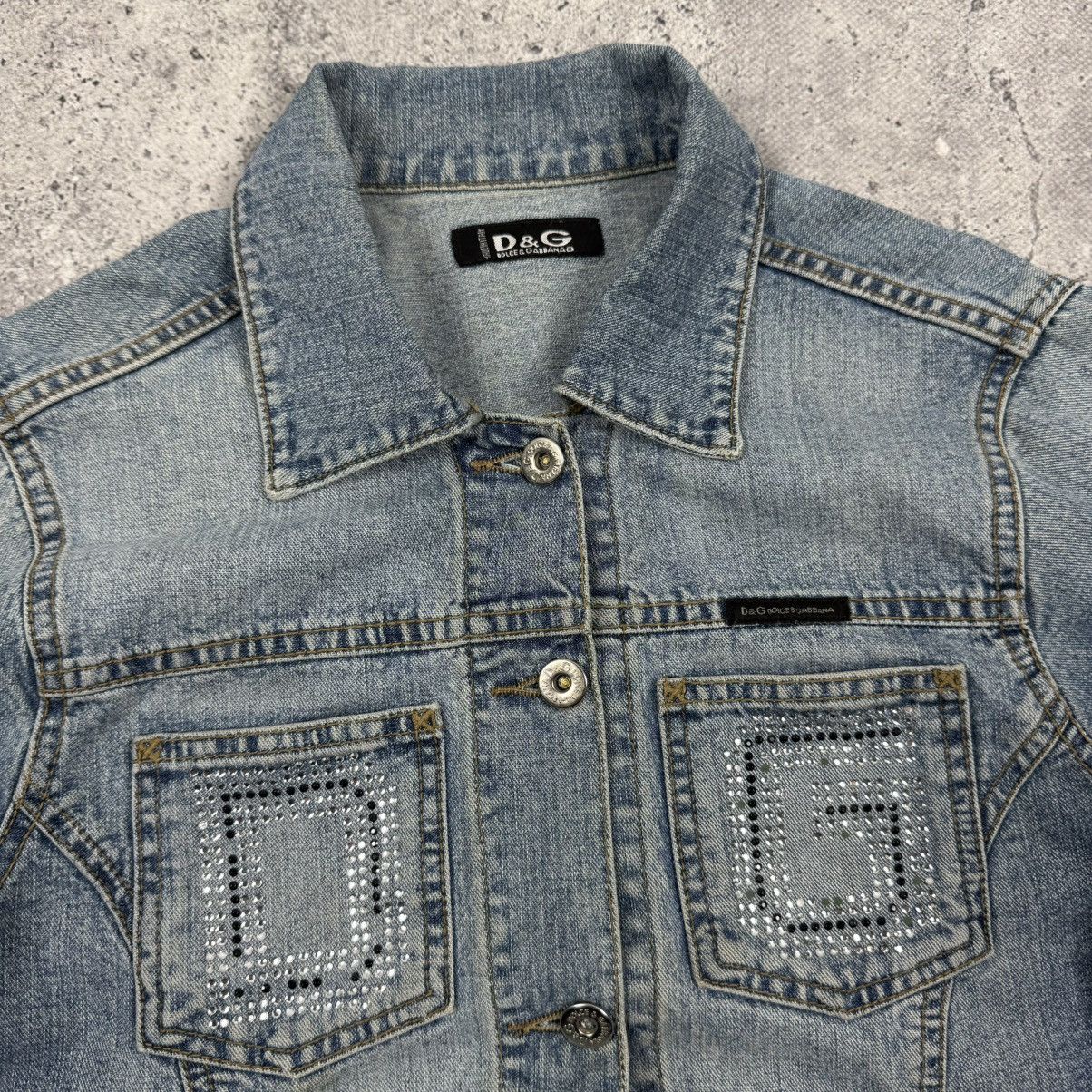 Dolce & Gabbana × Vintage Vintage Dolce & Gabbana Y2K Big Logo Washed Denim Jacket Size M / US 6-8 / IT 42-44 - 7 Thumbnail