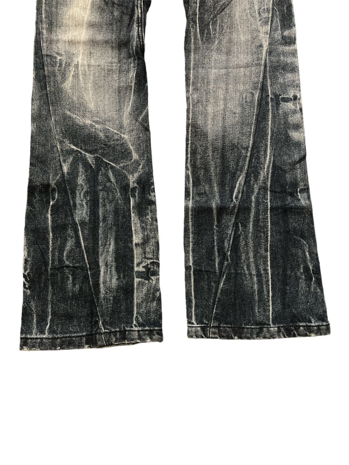 Vintage FLARED💥BLACK BACCARA TWISTED RIPPED DISTRESSED DENIM PANT Size US 30 / EU 46 - 3 Thumbnail