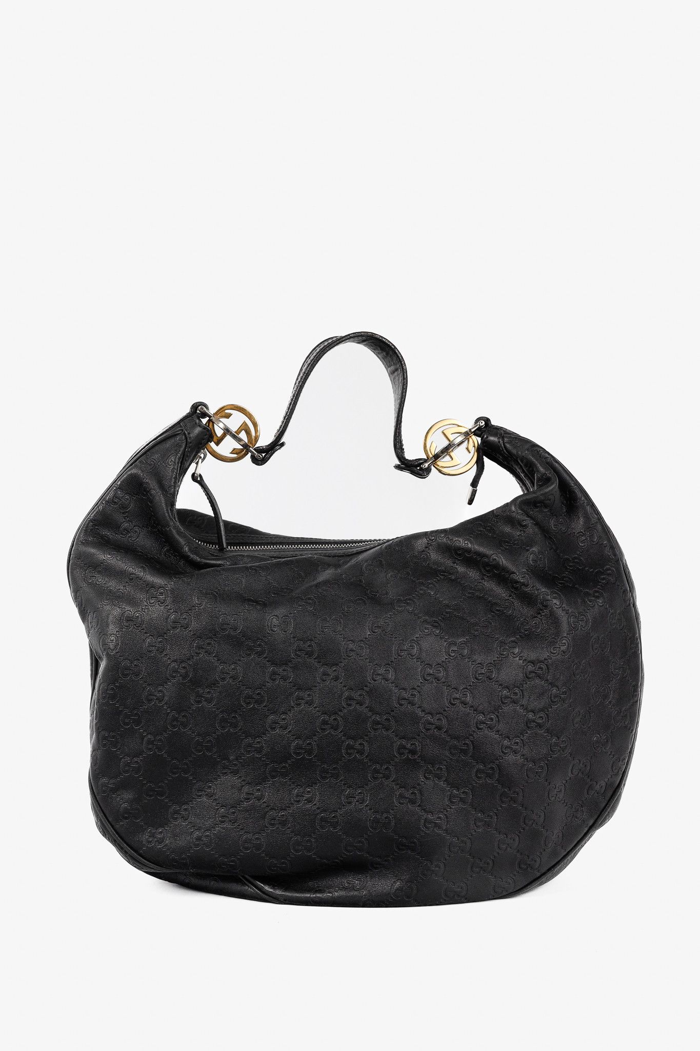 Gucci Gucci GG Twins Black Guccissima Leather Large Hobo Size ONE SIZE - 4 Thumbnail