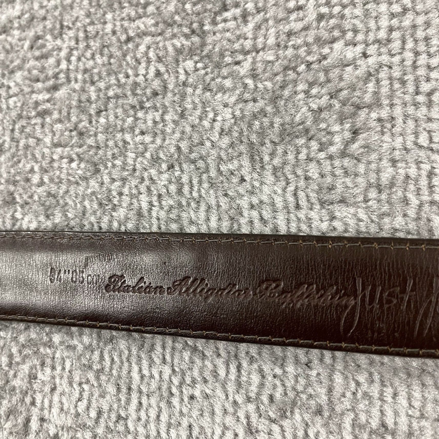 Vintage VINTAGE Just Jamie Belt Womens Size 34 85cm Italian Alligator Calfskin Leather Brown Skinny Belt Vintage No Size ONE SIZE - 2 Thumbnail
