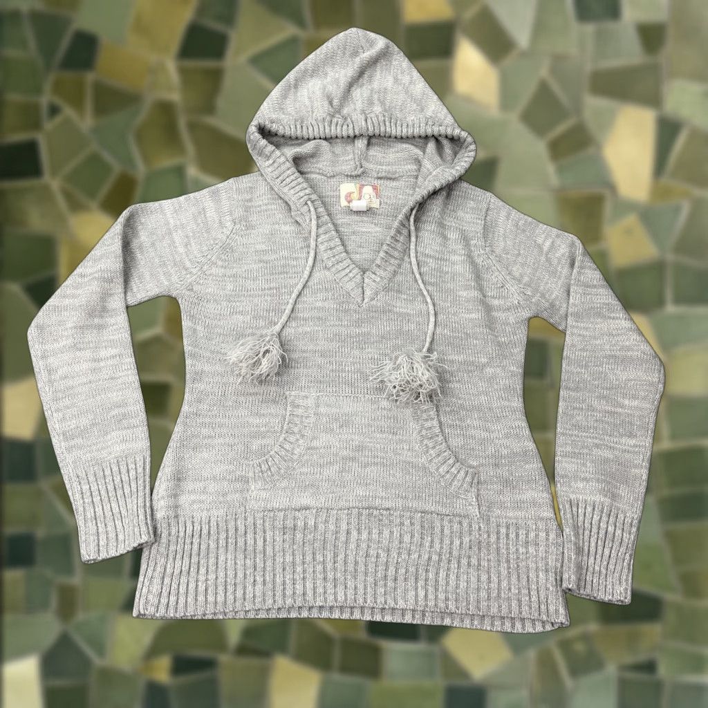 Ocean Pacific VINTAGE Ocean Pacific Hoodie Sweater Womens Juniors XL Gray Pom Pom Tassel OP Size XL / US 12-14 / IT 48-50 - 1 Thumbnail