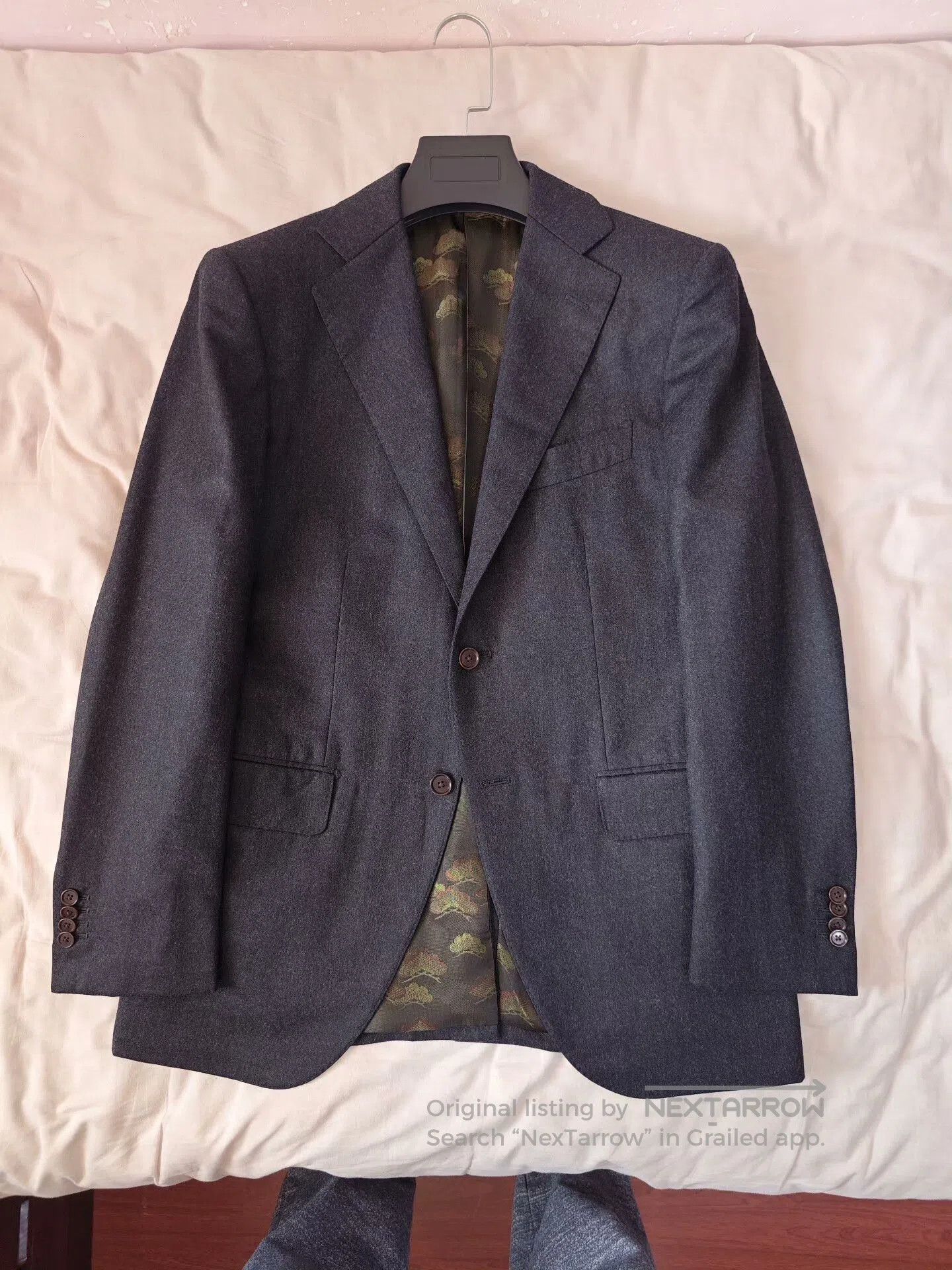 Japanese Brand Custom Italian Wool Blend Suit Jacket. Size US M / EU 48-50 / 2 - 5 Thumbnail