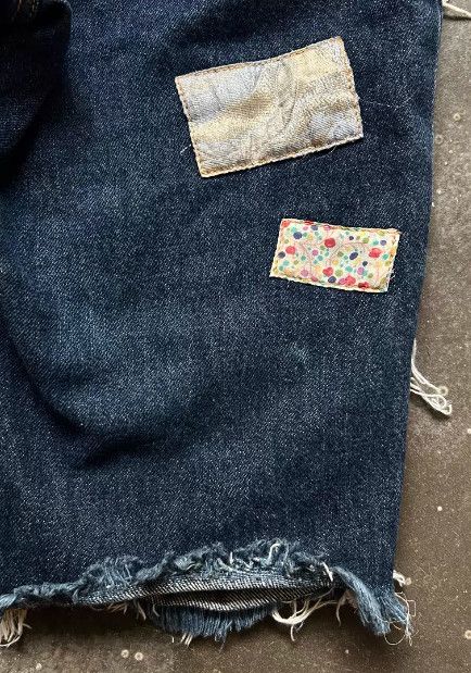 Nozomi Ishiguro Nozomi Ishiguro Distressed Patchwork Denim Shorts Size US 40 / EU 56 - 7 Thumbnail