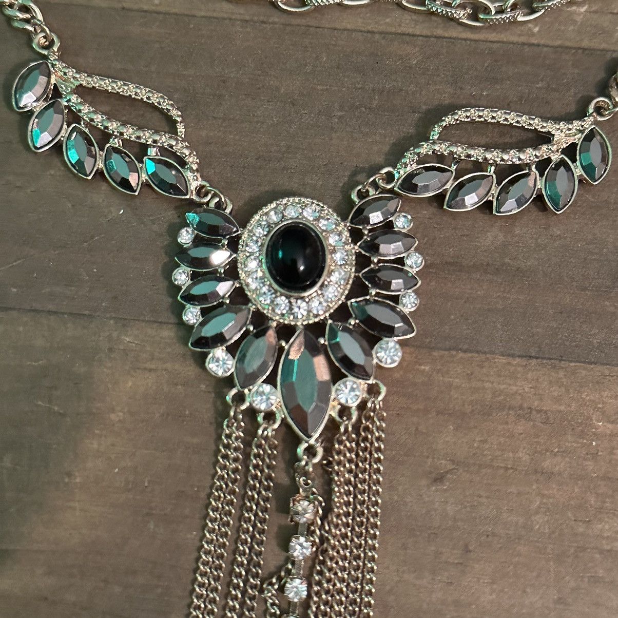 Other Triple strand layered black AB rhinestones tassel necklace Size ONE SIZE - 3 Thumbnail