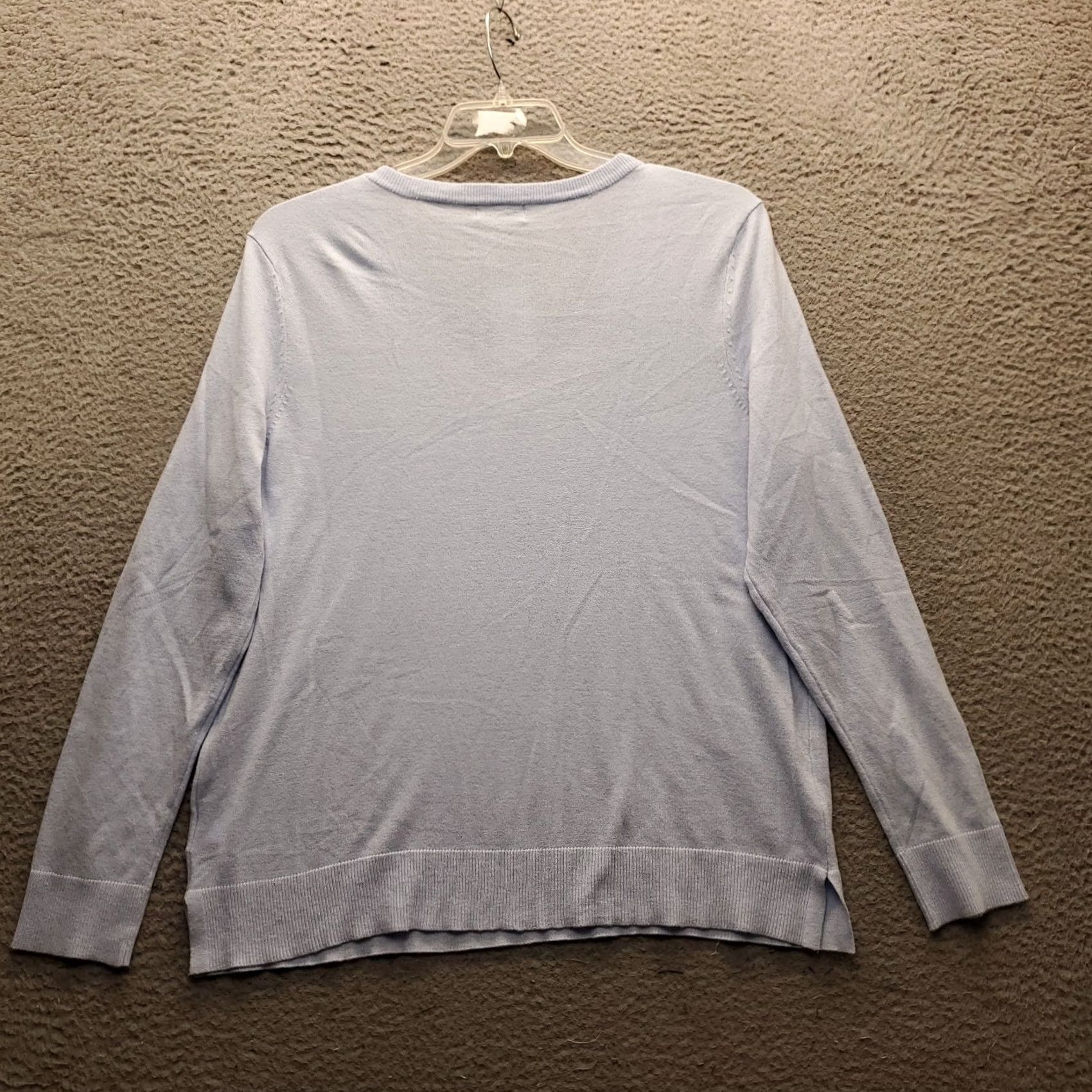 Vintage Style&co. Sweater Womens XL Frozen Blue Knit Pullover Classic Fit Long Sleeve Size XL / US 12-14 / IT 48-50 - 2 Thumbnail