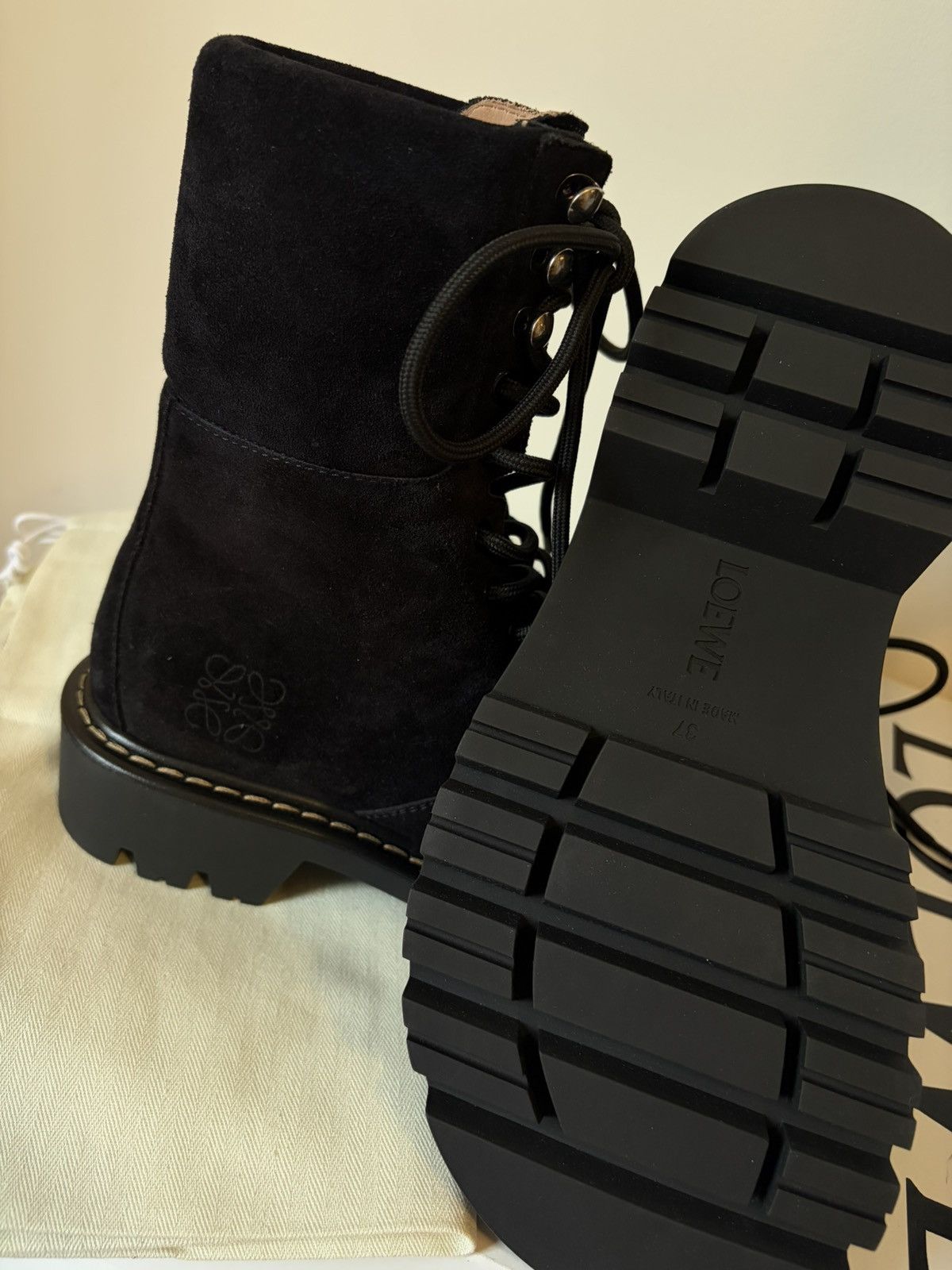 Loewe Loewe Sierra Suede Combat Boot Size US 7 / IT 37 - 3 Thumbnail