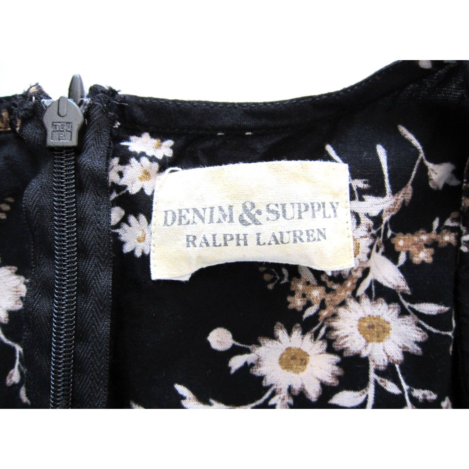 Ralph Lauren Ralph Lauren Denim & Supply Cap Sleeve Sun Dress 100% Rayon Black Floral Kaftan Maxi Shift Sundress Women M- Color Black Size M / US 6-8 / IT 42-44 - 4 Thumbnail