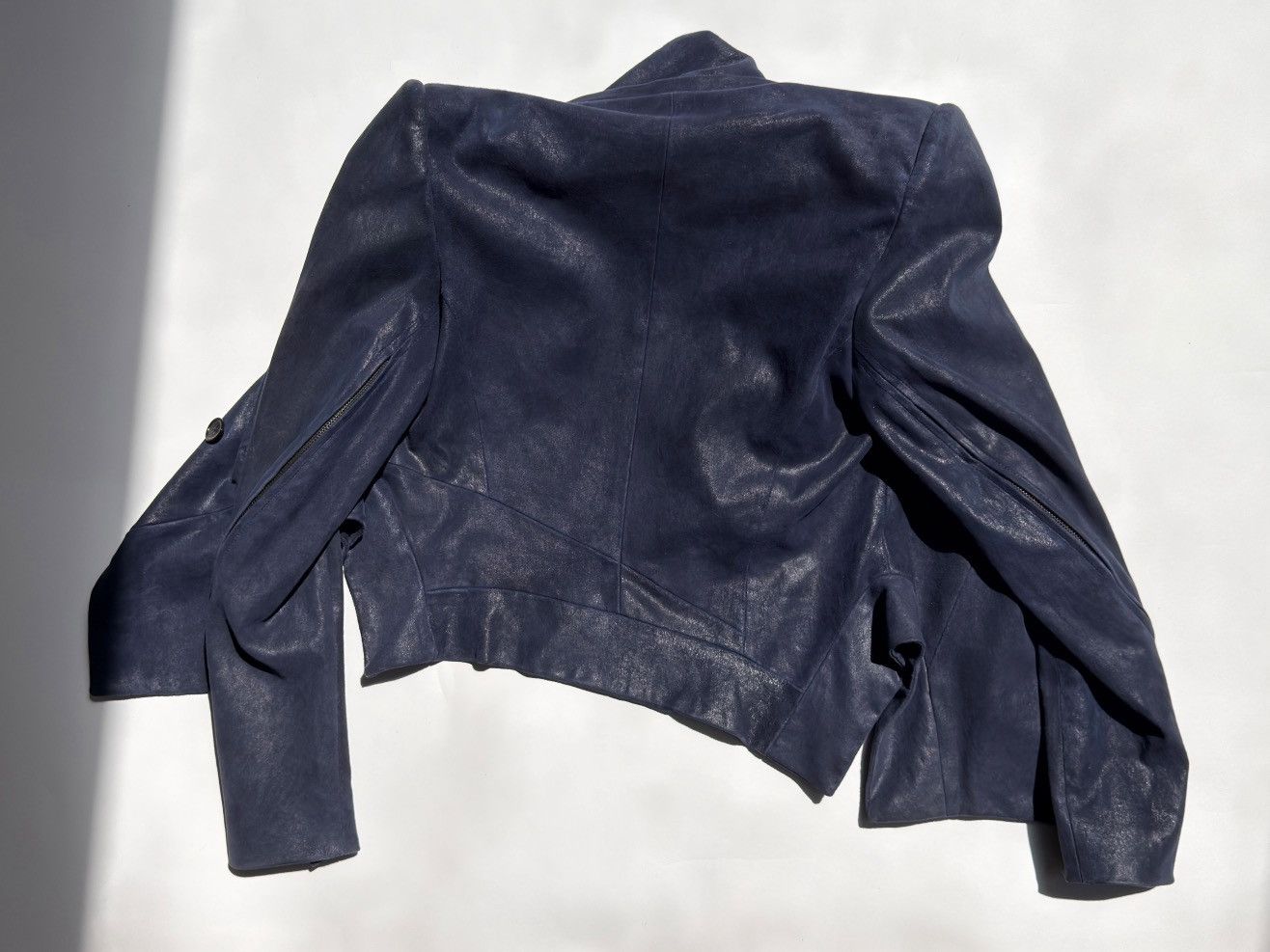 Ann Demeulemeester ann demeulemeester fw12 blue blistered leather jacket 38 Size S / US 4 / IT 40 - 4 Thumbnail