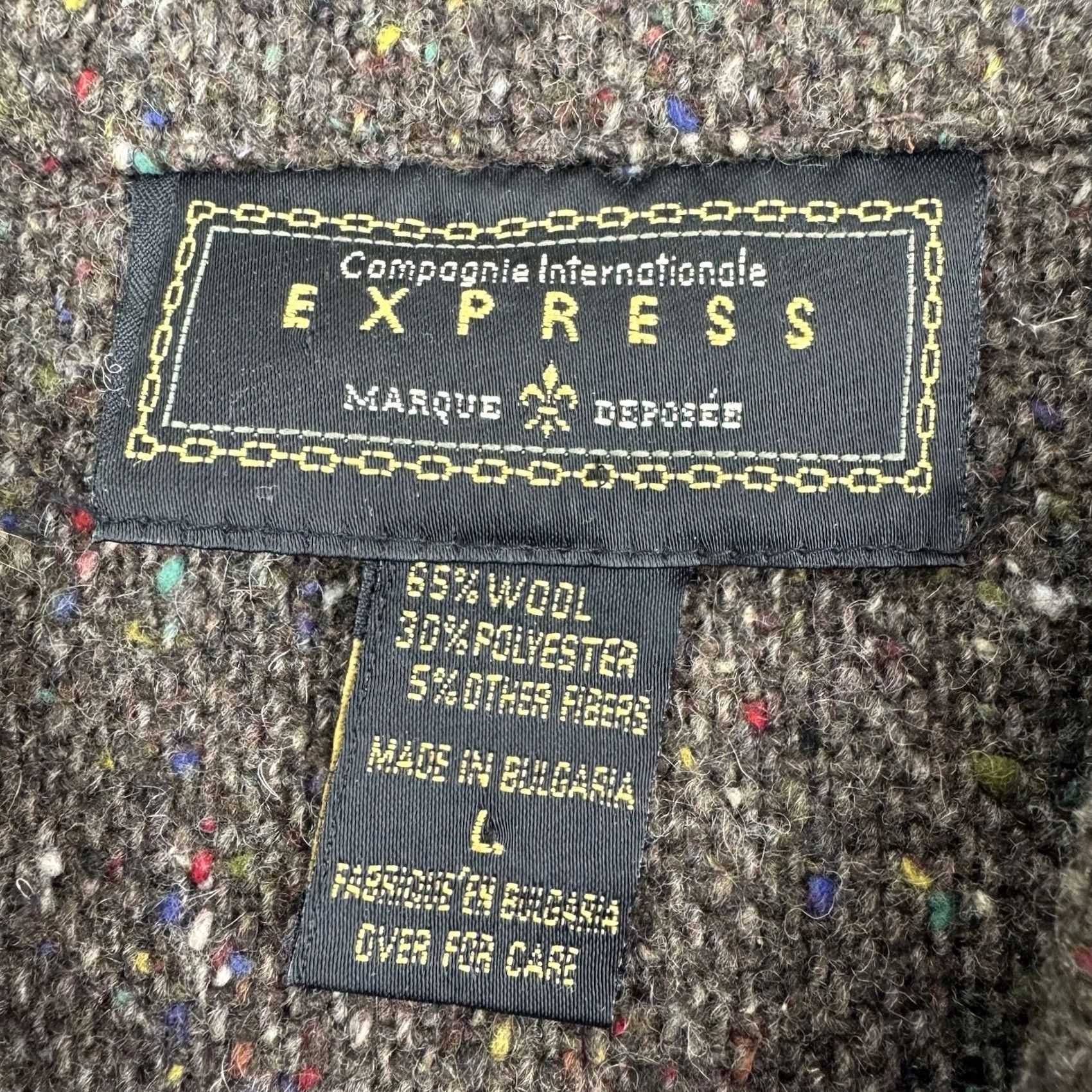 Express VINTAGE Express Wool Blend Full Zip Jacket Womens L Brown Hipster 90s Y2K Collared Mens? Size L / US 10 / IT 46 - 4 Thumbnail