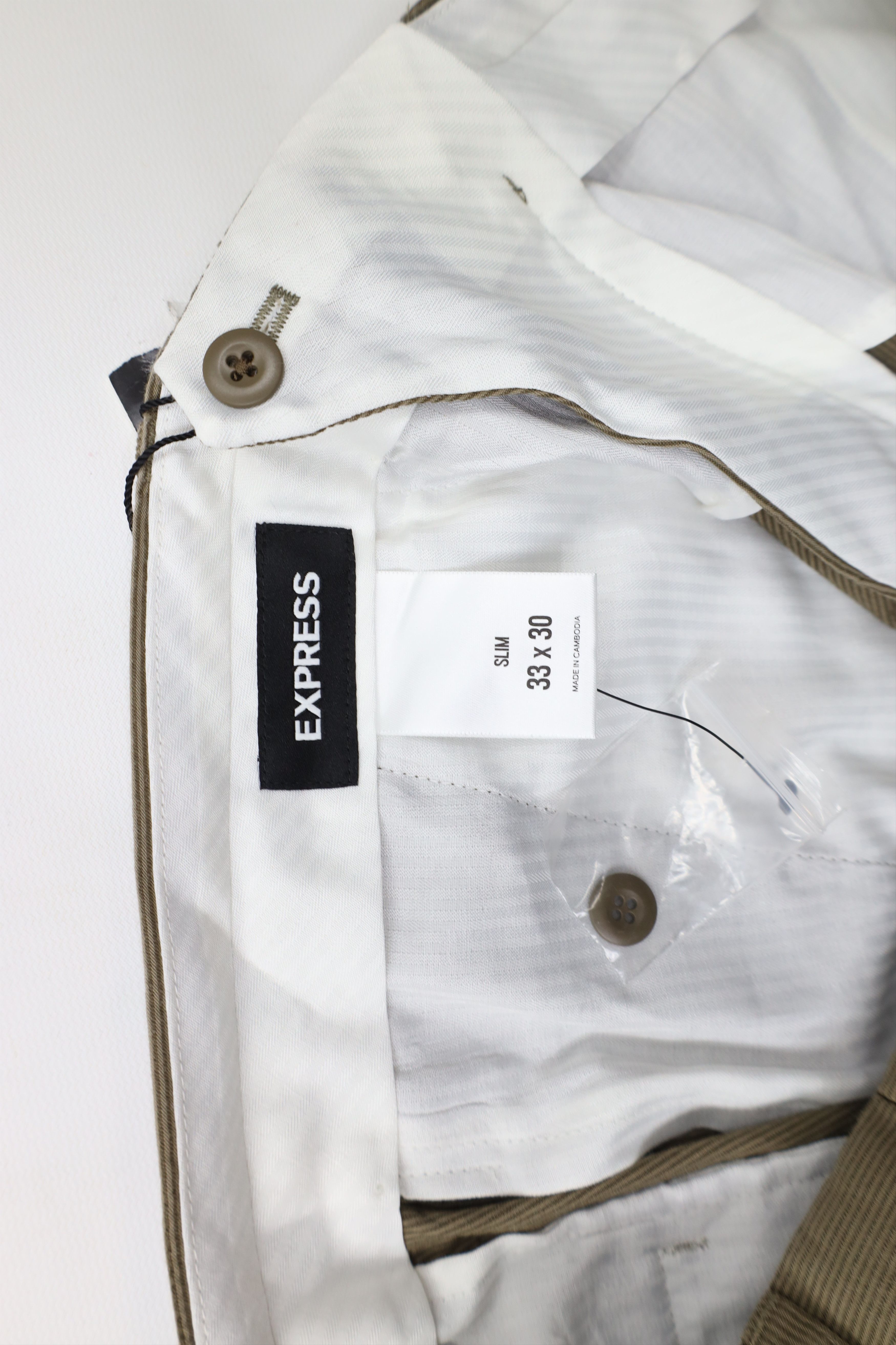 Express × Vintage New Express Pinstriped Straight Leg Chino Pants Brown Cotton Size US 33 - 8 Thumbnail