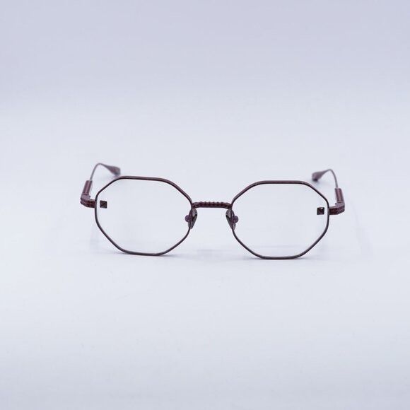 Valentino Valentino V-STUD VLX-122B Eyeglasses Bordeaux 52mm Geometric Size ONE SIZE - 3 Thumbnail