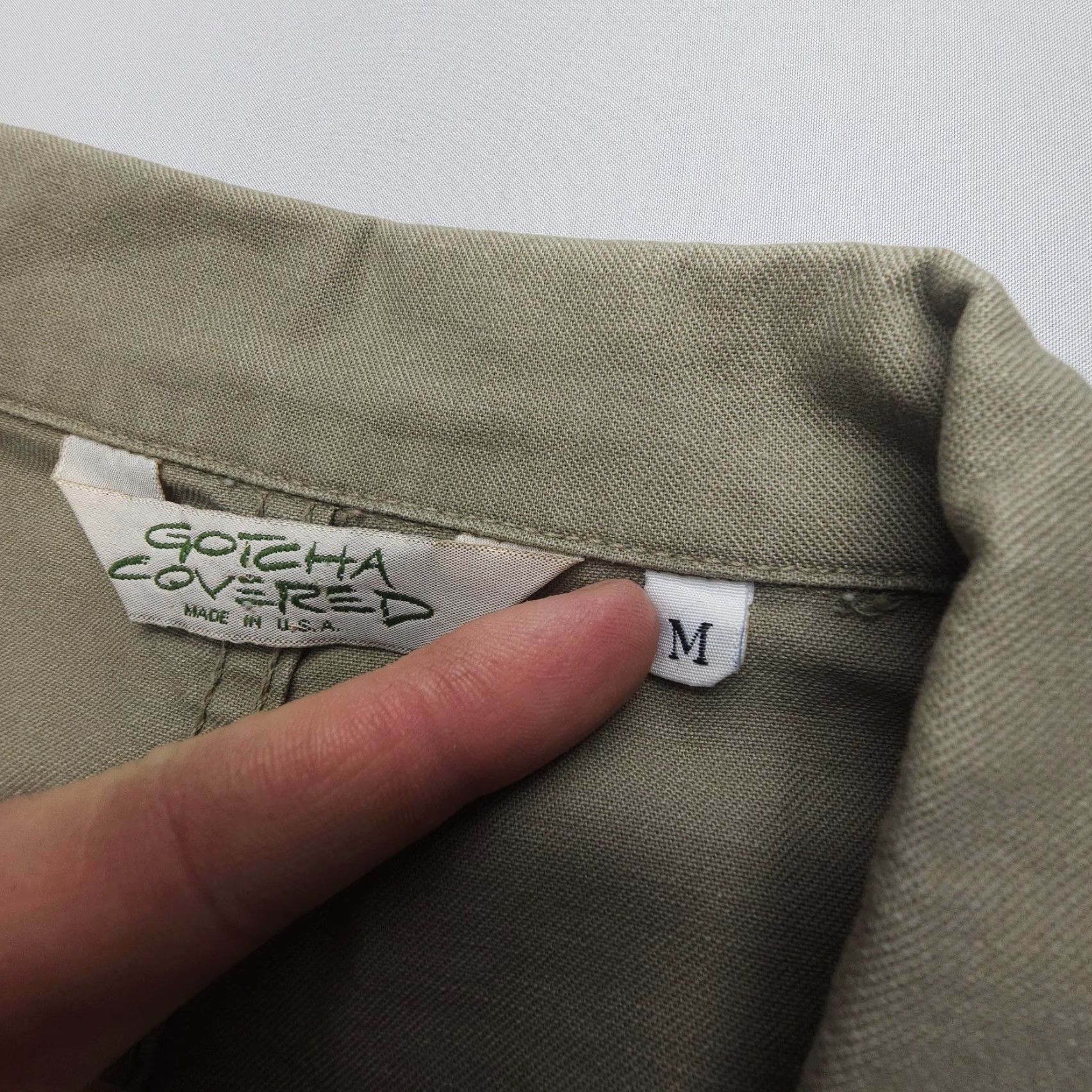 Gotcha VINTAGE Gotcha Covered Blazer Mens Medium Green Cotton Twill Safari USA Size 40R - 4 Thumbnail