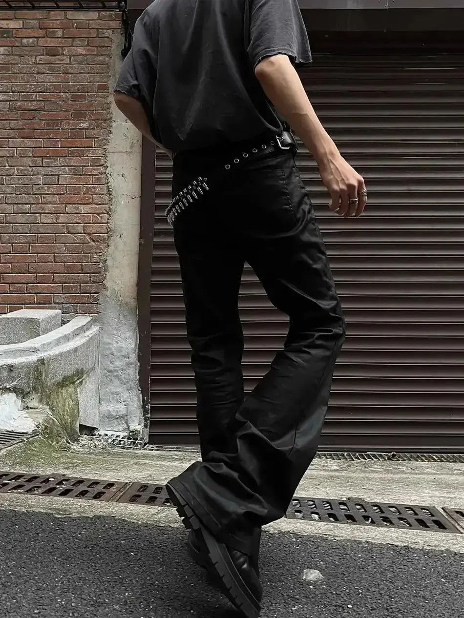 Japanese Brand Wax faced matte glossy jeans Size US 34 / EU 50 - 3 Thumbnail