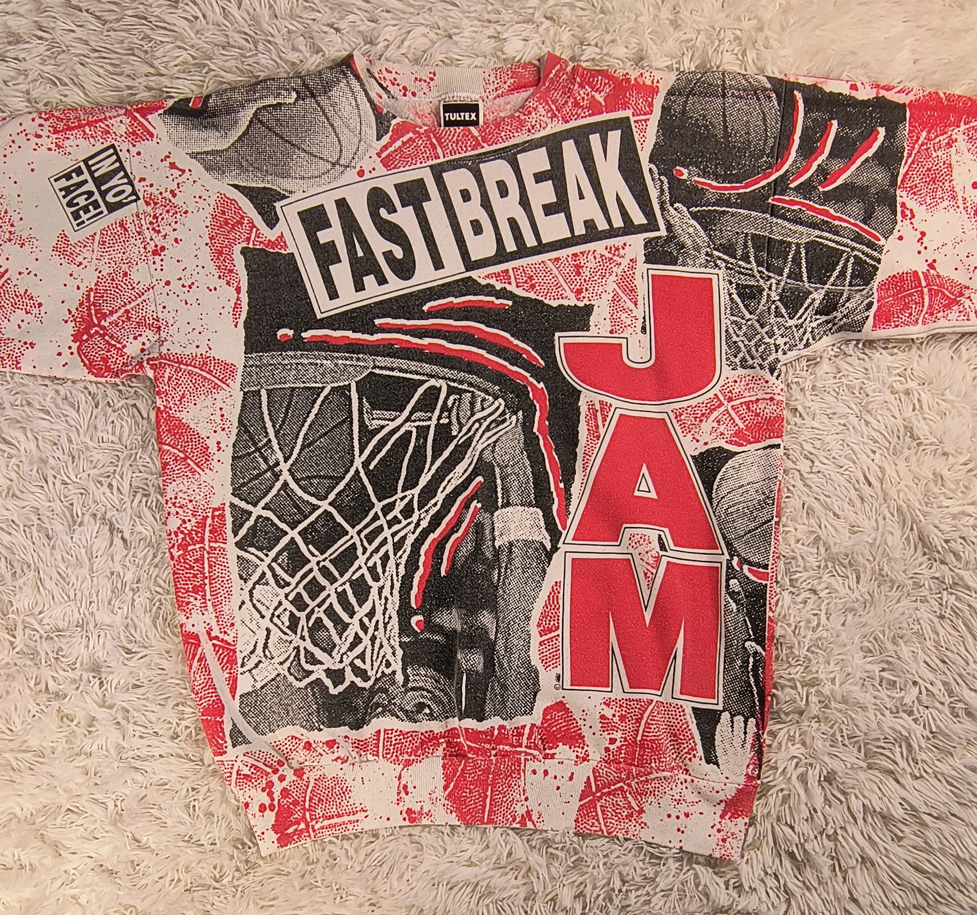 Tultex Vintage Fast break jam basketball crewneck sweatshirt Size US XL / EU 56 / 4 - 2 Thumbnail