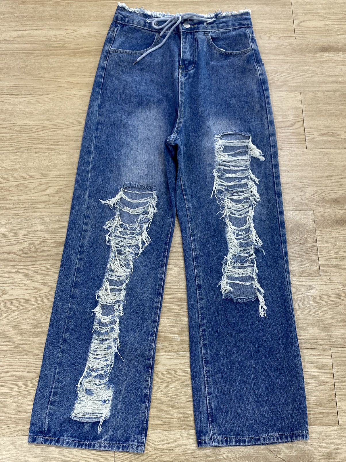 Japanese Brand Japanese Brand Distressed Acid Blue Wash Style Jeans Size US 28 / EU 44 - 1 Thumbnail