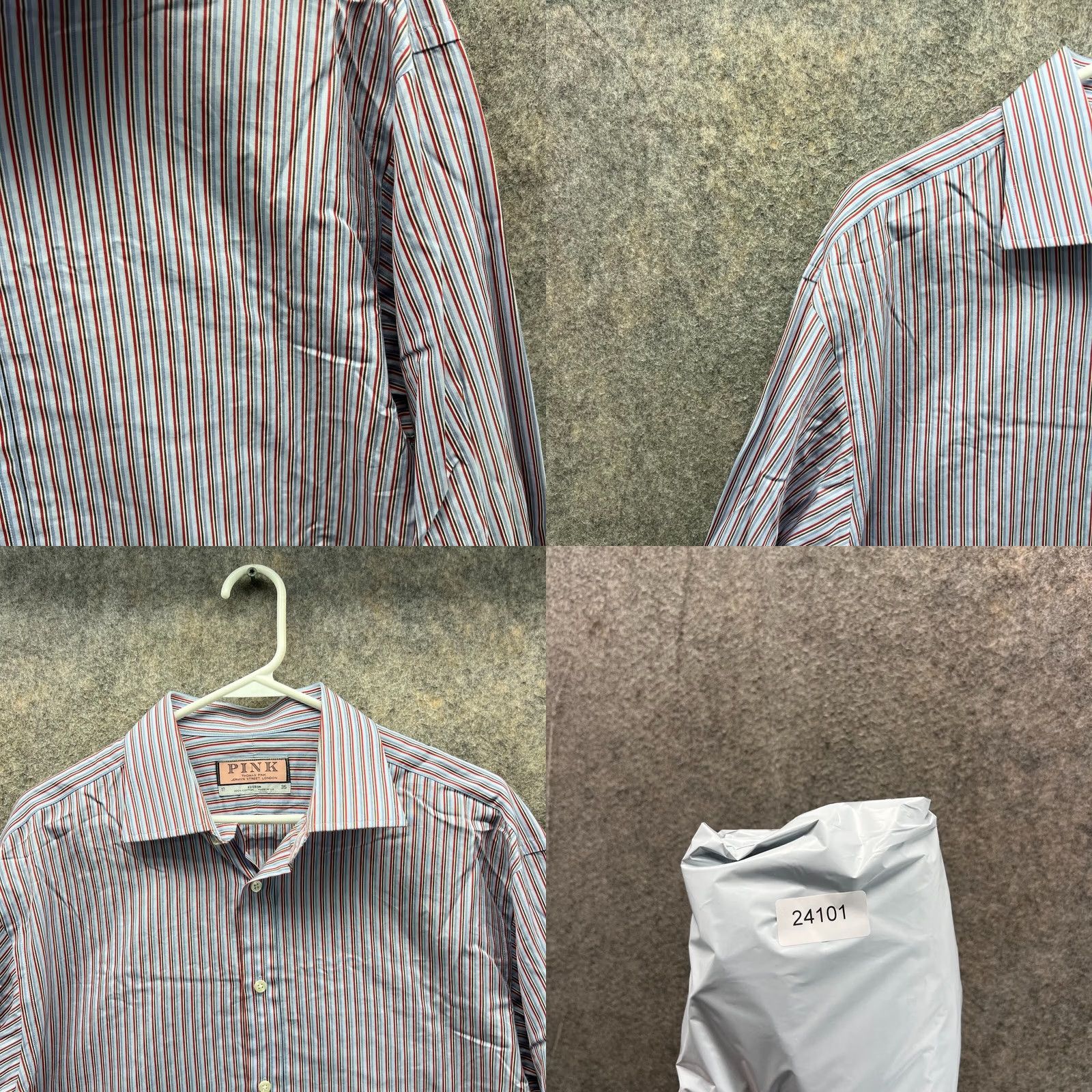 Pinko VINTAGE Pink Shirt Men 17 35 Striped Button-Up Casual Dress Collared Long Sleeve Blue White Red Cotton PINK Shirt Mens Regular Size 17 35 Size US XL / EU 56 / 4 - 8 Thumbnail
