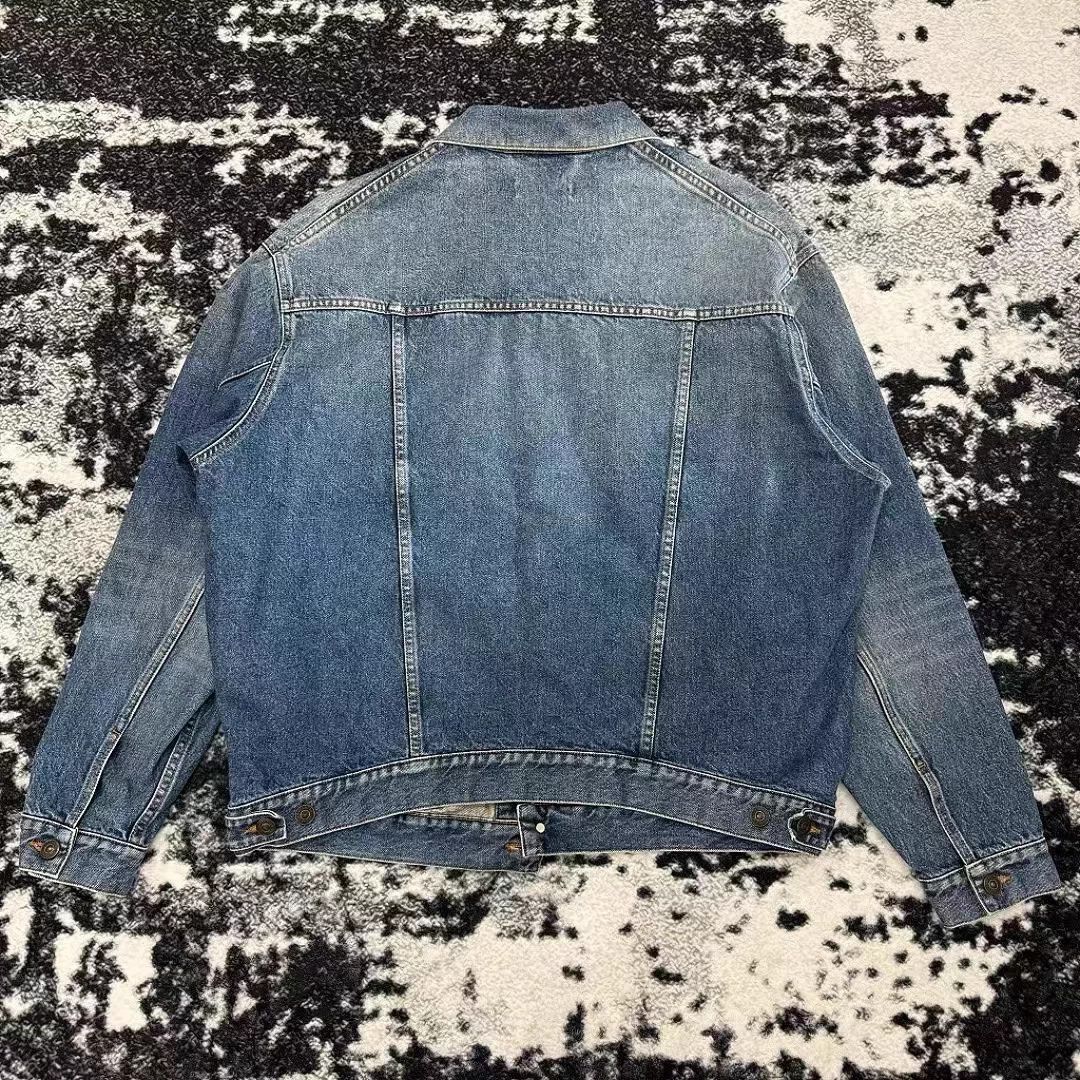 Balenciaga Balenciaga Denim Jacket Men's Chest Logo Distressed Blue Size US S / EU 44-46 / 1 - 6 Thumbnail