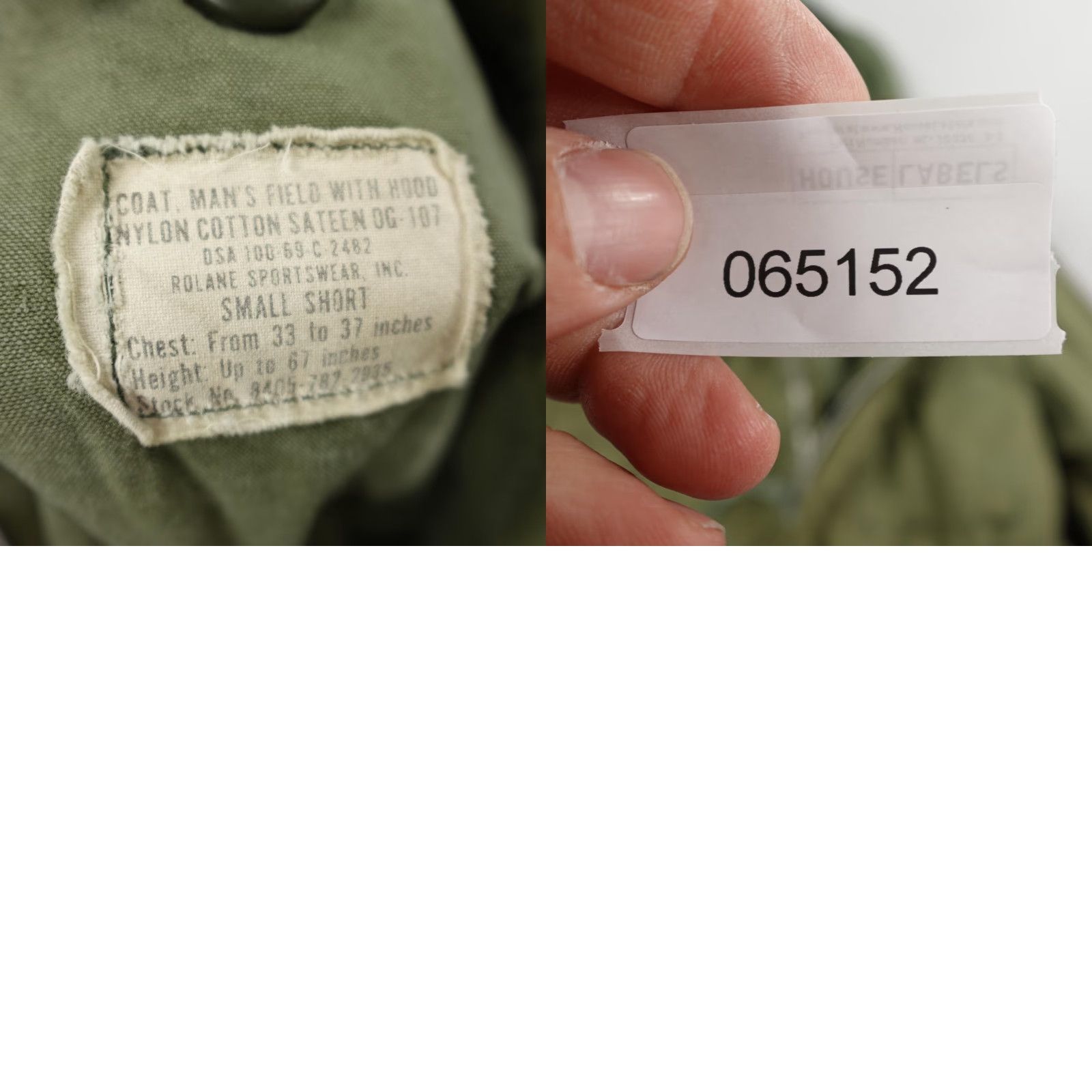 Vintage VINTAGE Rolane Sportswear US Army Jacket Mens Small Green Military Coat OG-107 60s Casual Workwear Size US 29 - 8 Thumbnail