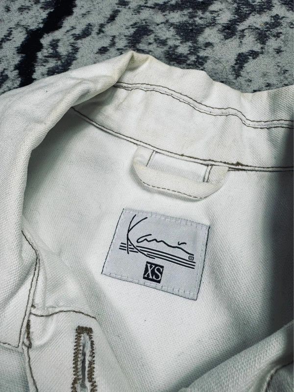 Karl Kani Karl Kani white denim jacket with logo XS boxy Size US XS / EU 42 / 0 - 4 Thumbnail
