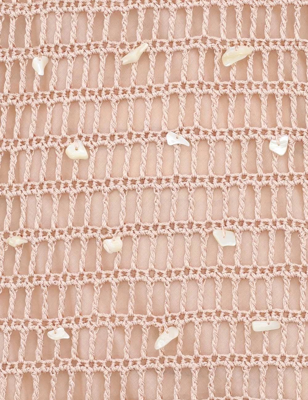 Zimmermann oc11z0226 Wylie Shell Crochet Midi Dress In Beige Size M / US 6-8 / IT 42-44 - 6 Thumbnail