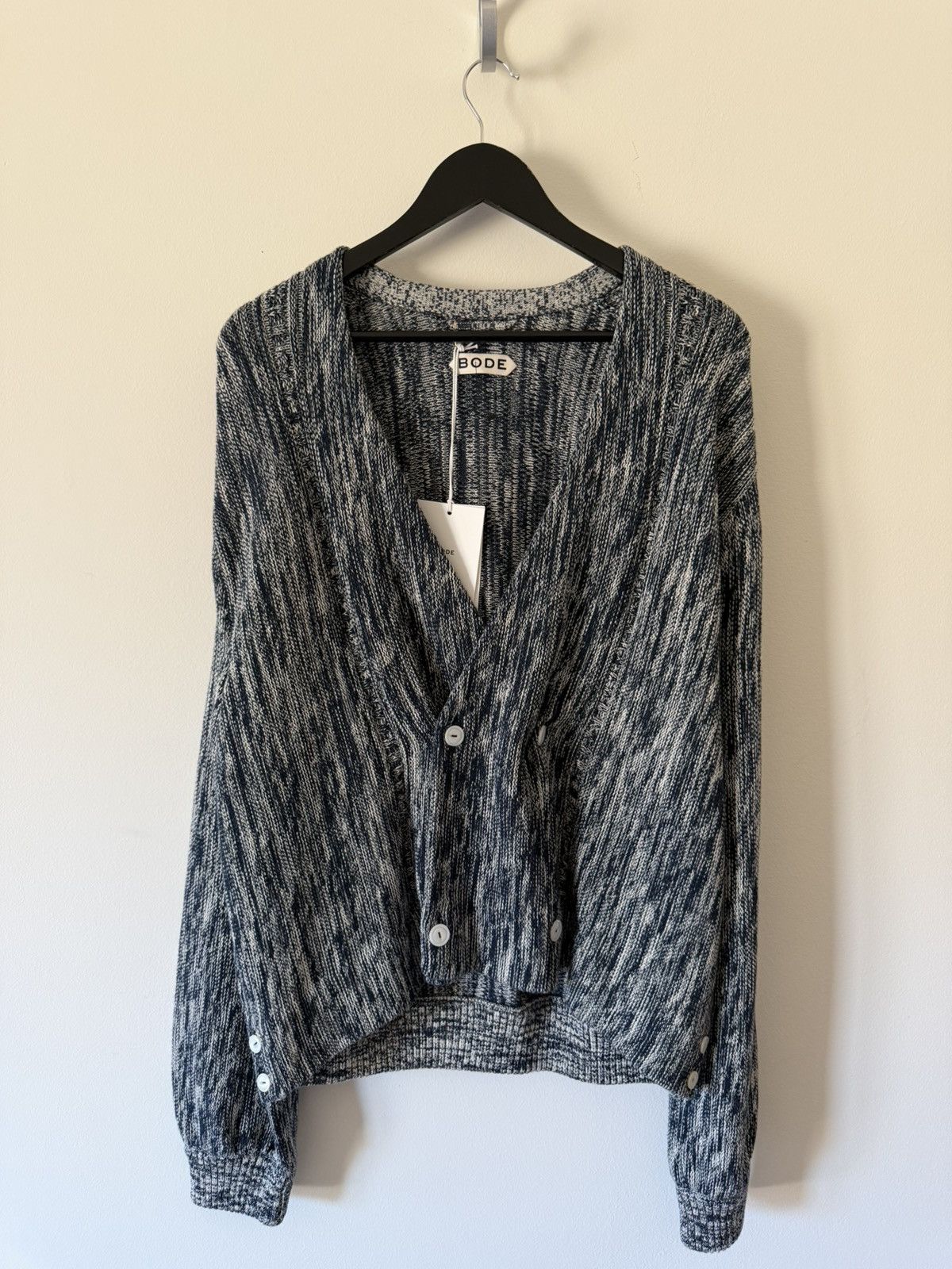 Bode Bode Double Breasted Cardigan in Marled Blue Size US XL / EU 56 / 4 - 1 Thumbnail