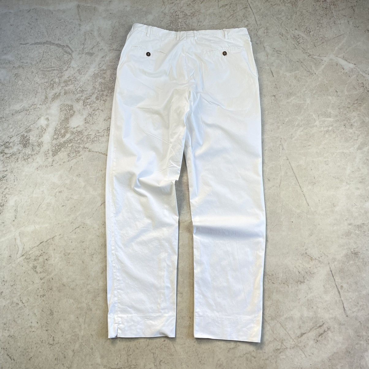 Canali × Designer Canali Oldmoney White Stretch Baggy Trousers Size US 37 - 11 Thumbnail