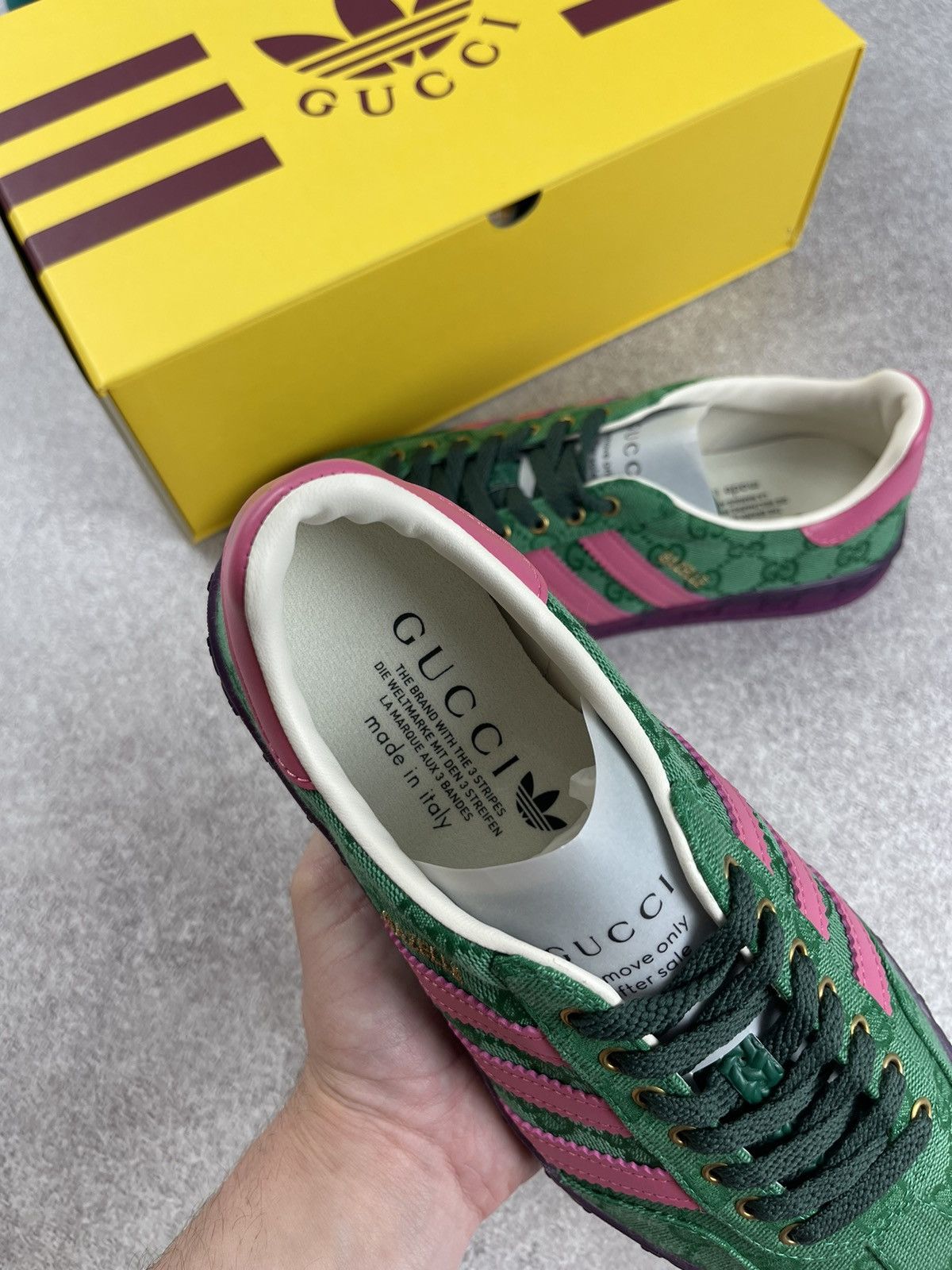 Gucci Adidas x Gucci Gazelle Green GG Monogram Sneakers Size 38 Size US 6.5 / IT 36.5 - 11 Thumbnail
