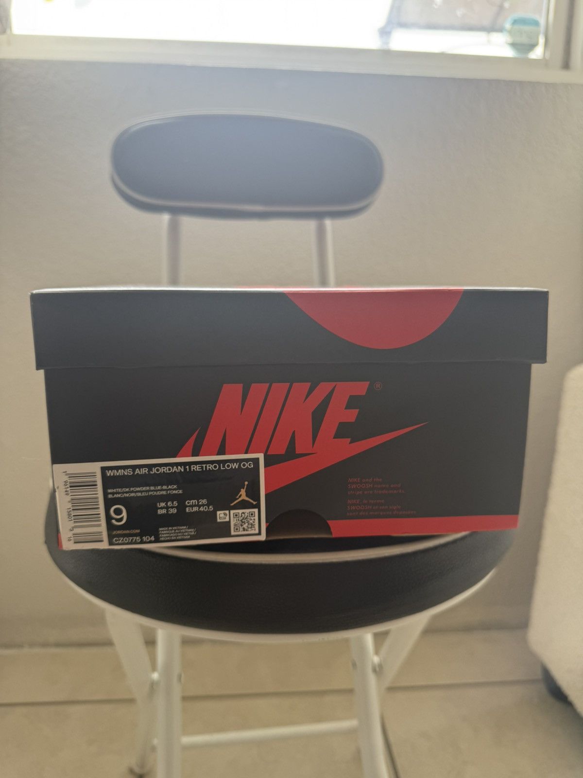 Nike Jordan 1 Retro Low OG Black dark Powder Blue Size US 9 / IT 39 - 6 Thumbnail