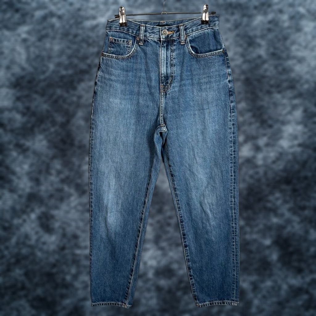 Uniqlo VINTAGE Uniqlo Jeans Womens 24 High Waisted Tapered Denim Blue Cotton Blend Rise High Adults Womens 24 Jeans B06 Size 42" / US 20 - 1 Thumbnail