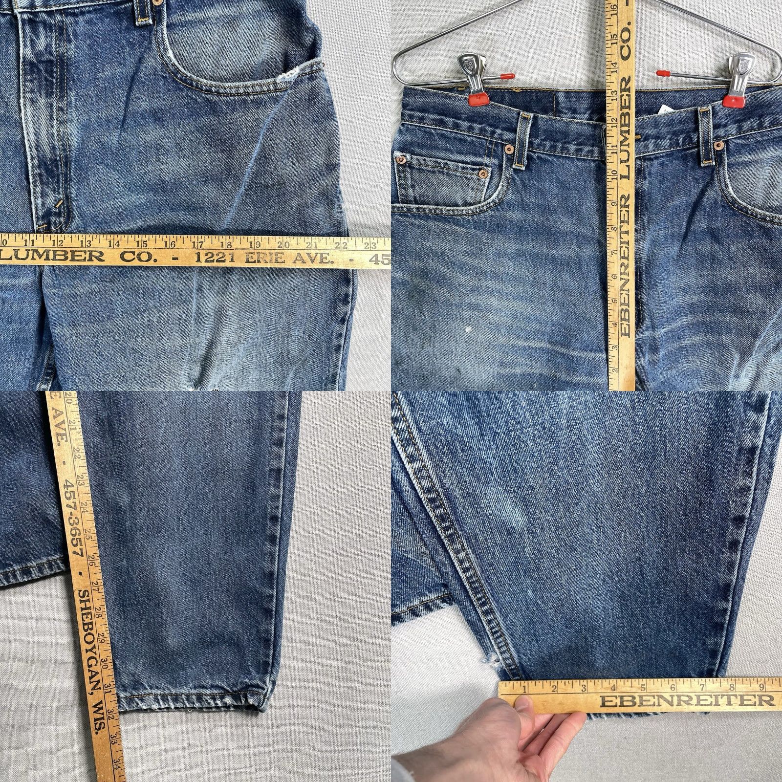 Levi's VTG Levi's 560 Jeans Mens 34x32 Blue Distressed 90s Tapered Relaxed 5-Pocket Denim Cotton Baggy Vintage USA Leather Logo Buttons Zip N/A Size US 34 / EU 50 - 10 Thumbnail