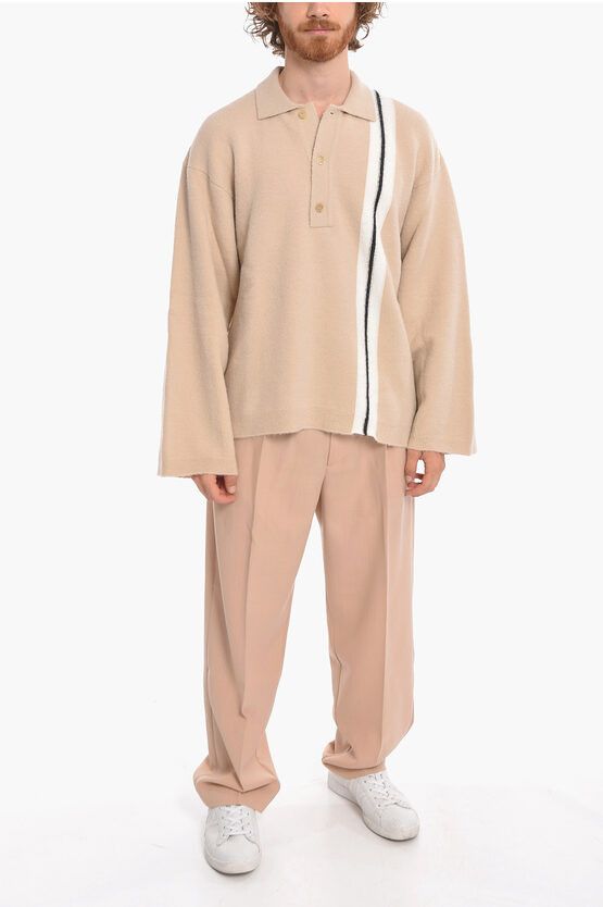 Palm Angels o1y0325 Polo Sweater in Beige Size US XS / EU 42 / 0 - 4 Thumbnail