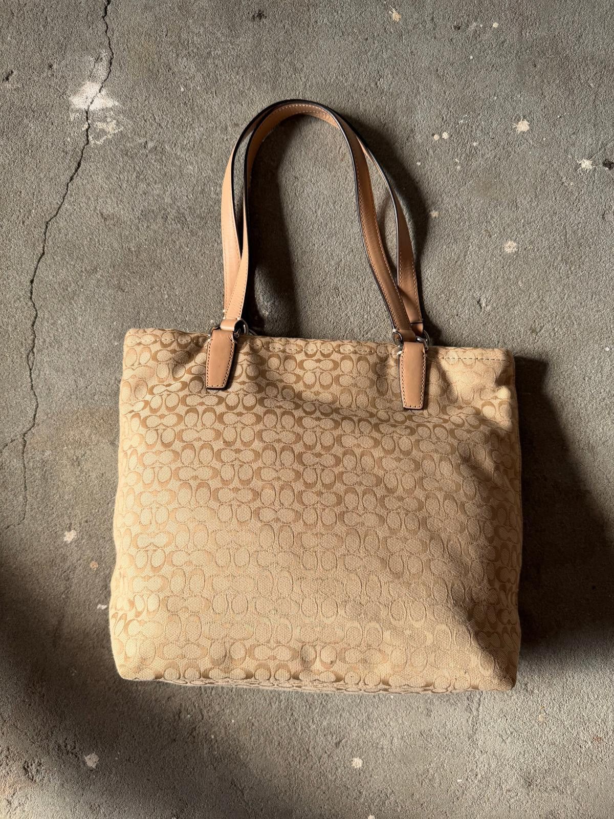 Coach Coach Signature Stripe Tote Bag Beige/Blue Size ONE SIZE - 6 Thumbnail