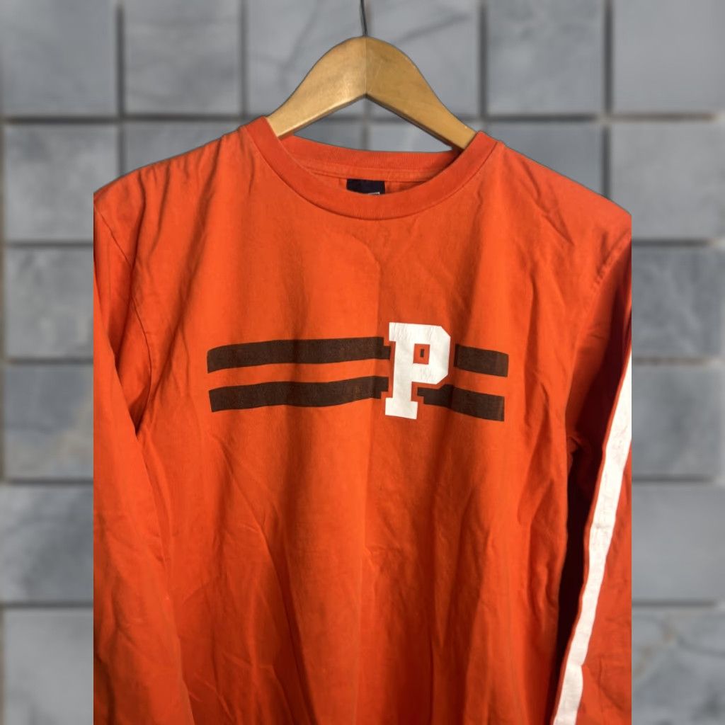 Polo Ralph Lauren VTG Polo Ralph Lauren Shirt Mens S Orange Long Sleeve P Logo Stripe Graphic Tee Size US S / EU 44-46 / 1 - 1 Thumbnail