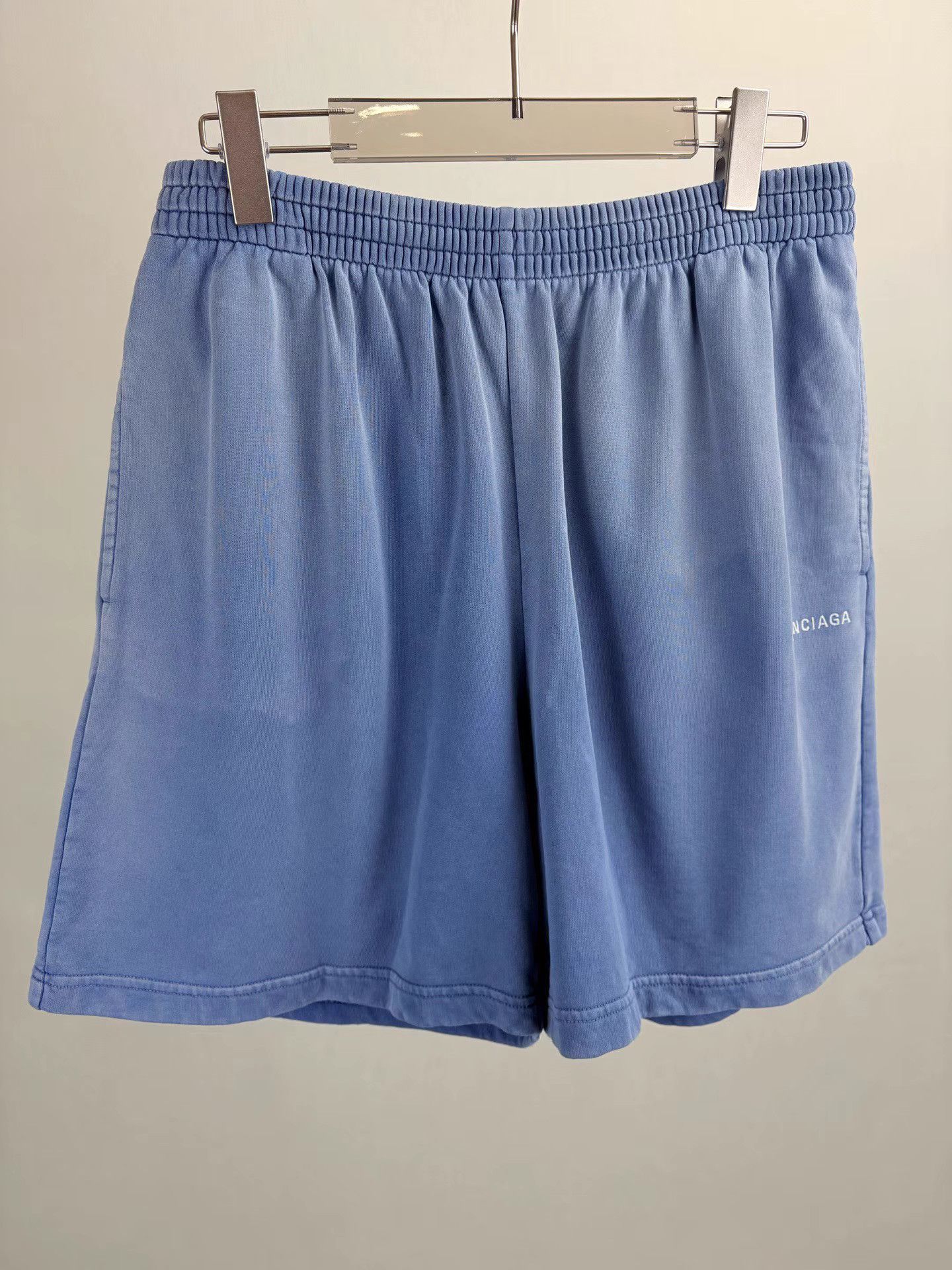 Balenciaga BALENCIAGA Haze Blue Washed Distressed Shorts Size US 31 - 1 Thumbnail