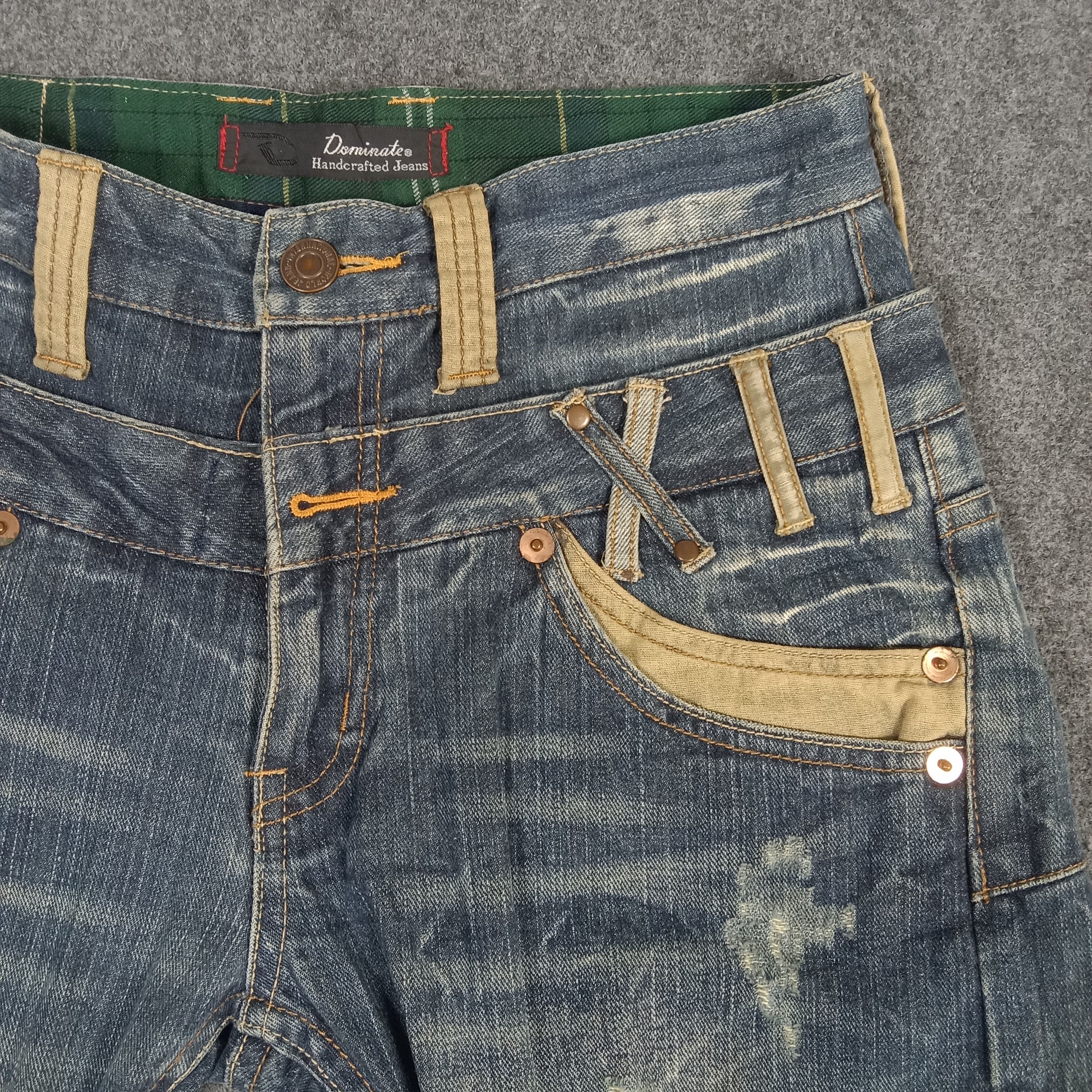 Japanese Brand × Vintage Dominate Handcrafted Double Waist Rock Style Jeans Size US 30 / EU 46 - 13 Thumbnail