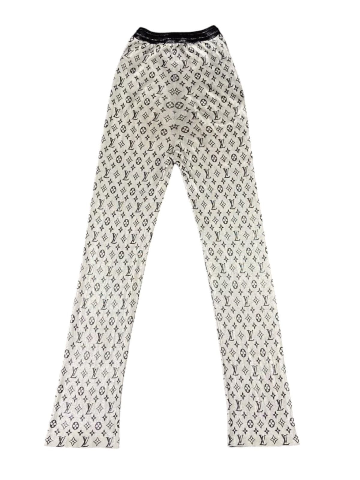 Louis Vuitton Louis Vuitton M Silk Jogger Pants Monogram White Black Size 26" / US 2 / IT 38 - 3 Thumbnail