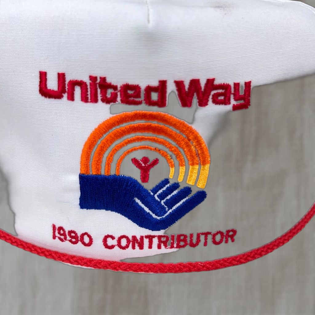 Vintage VINTAGE United Way Trucker Hat Cap Made In USA 90s White Red Rope Snapback Mens Size ONE SIZE - 1 Thumbnail