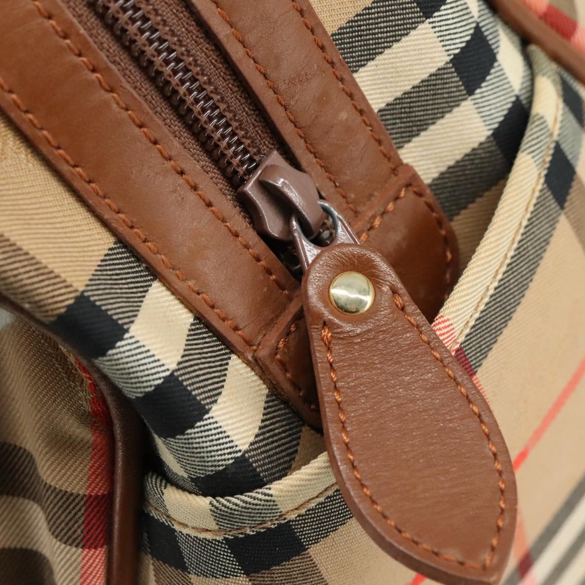 Burberry Nova Check Hand Bag Canvas Beige