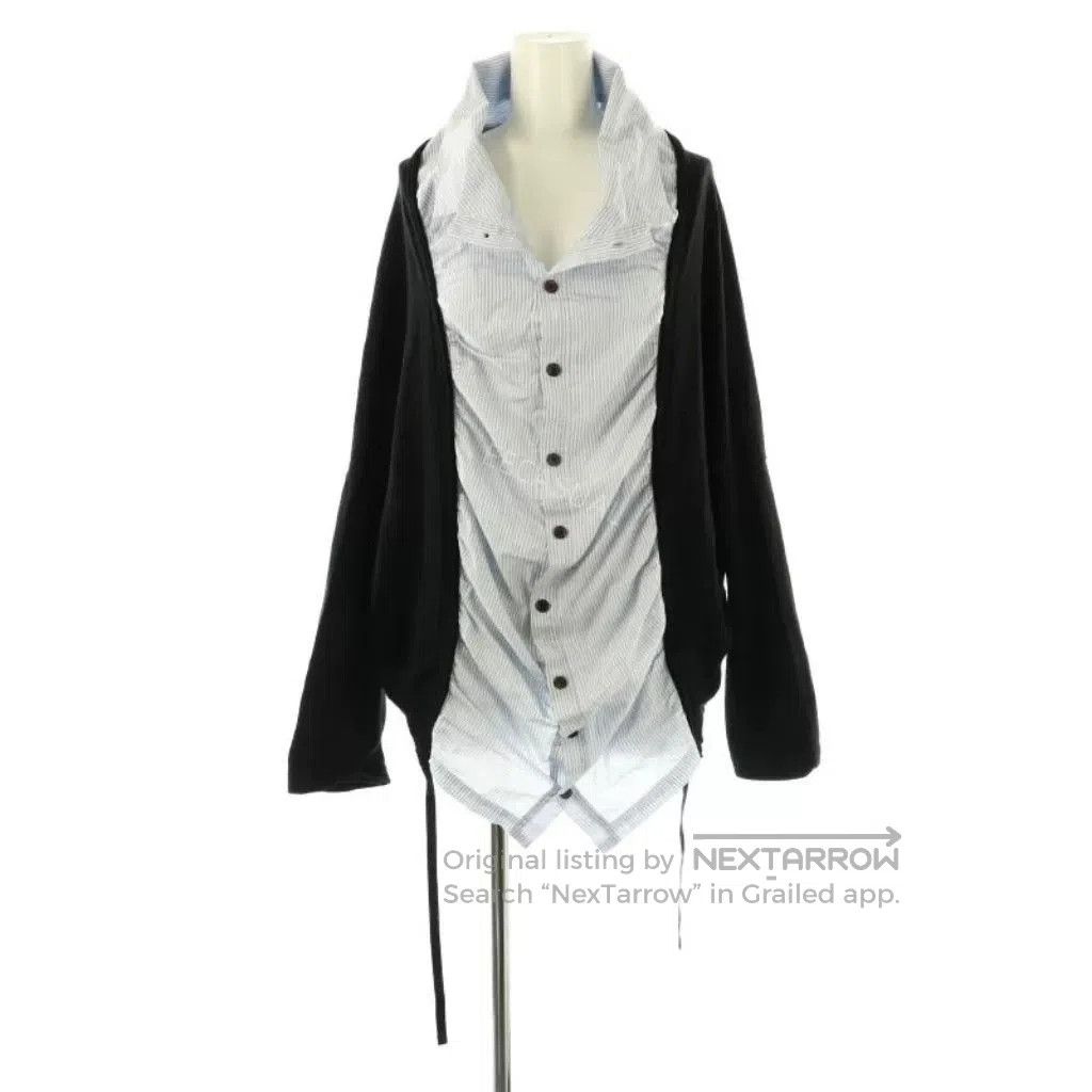 Y's Y's Black and Blue Striped Cardigan. Size S / US 4 / IT 40 - 1 Thumbnail