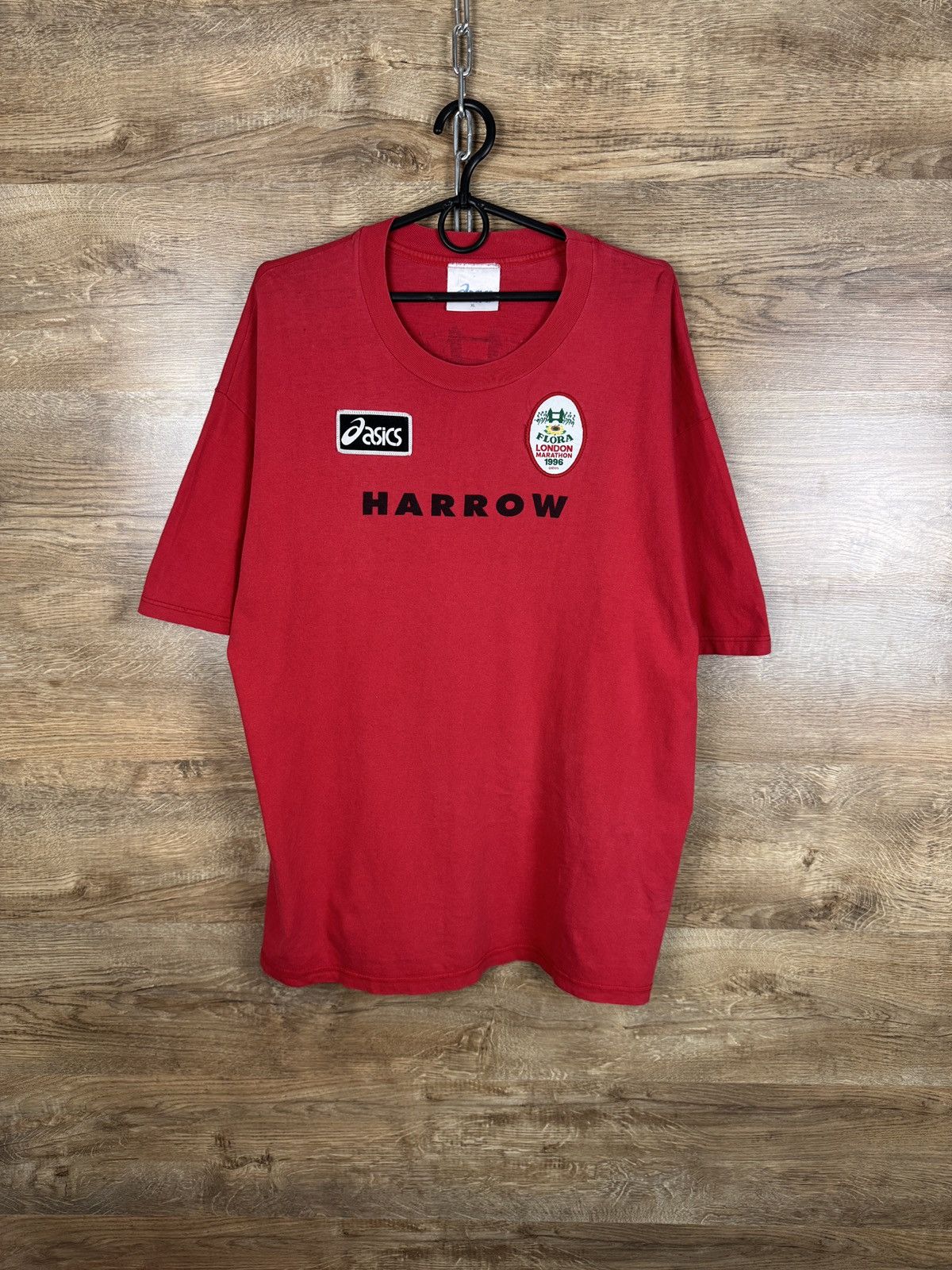 Asics Mens Vintage ASICS Flora London marathon harrow T-shirt tee Size US XL / EU 56 / 4 - 1 Thumbnail