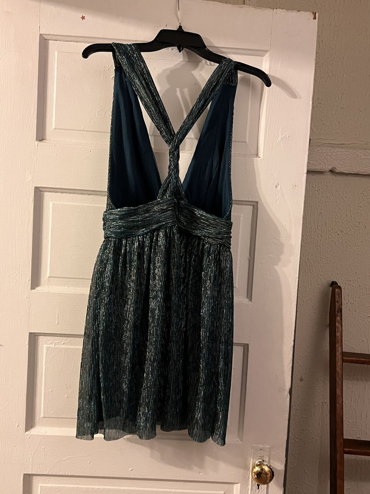 Lulus Lulu's Shimmering Teal Mini Dress Size L / US 10 / IT 46 - 4 Thumbnail