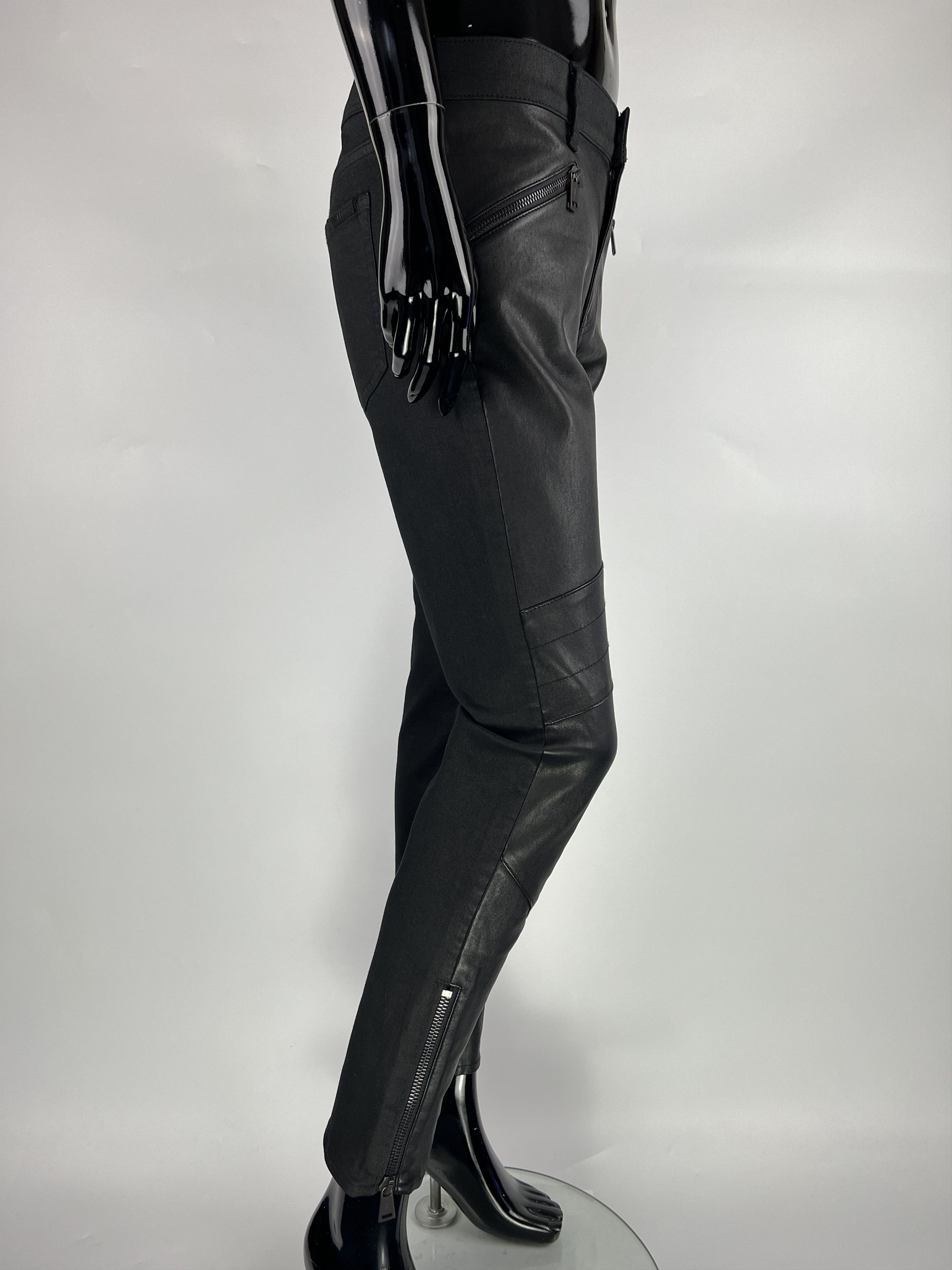 Leather Polo Ralph Lauren Leather Cotton Leggings Size 30" / US 8 / IT 44 - 2 Thumbnail