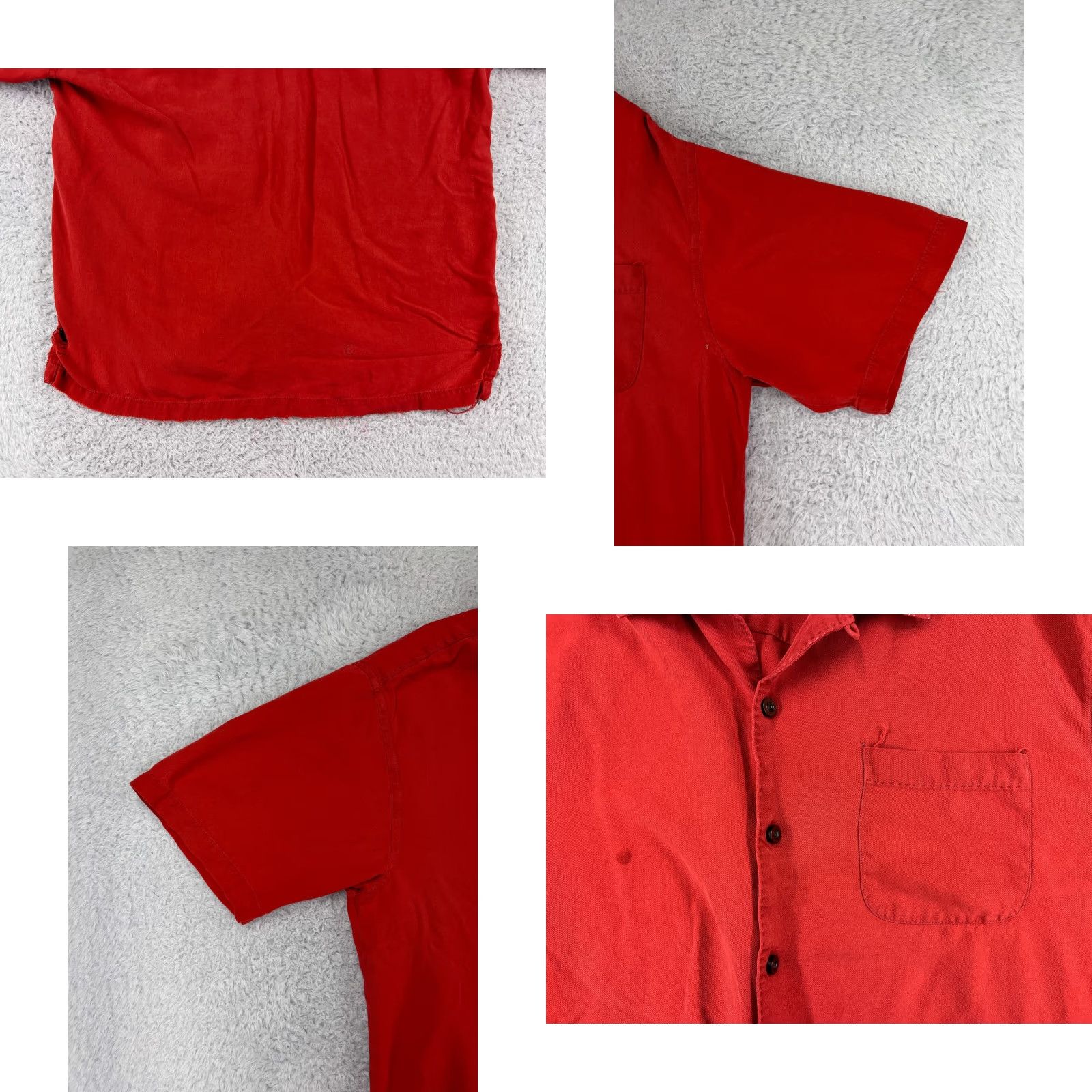Tommy Bahama VINTAGE Tommy Bahama Shirt Mens Large Red Solid Button Up Silk Hawaiian Camp Beach READ Size US L / EU 52-54 / 3 - 8 Thumbnail