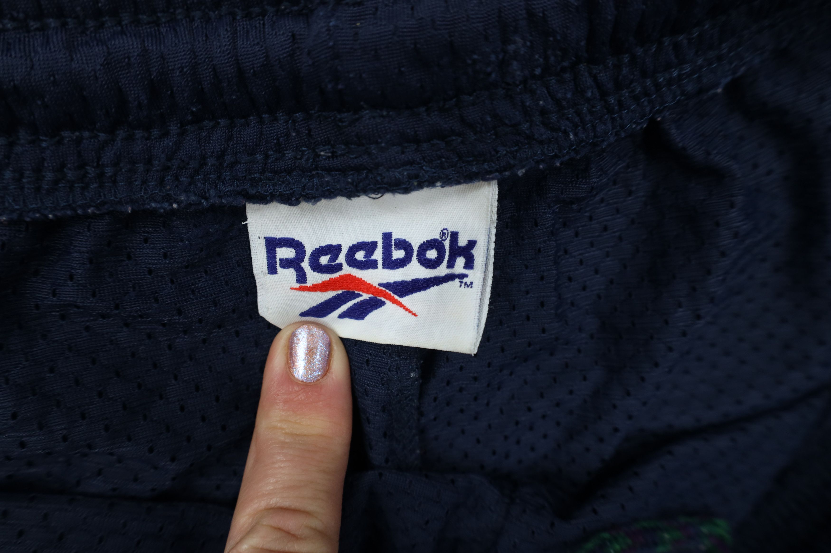 Reebok Vintage 90s Reebok Spell Above Knee Mesh Shorts Navy Blue Size US 34 / EU 50 - 7 Thumbnail