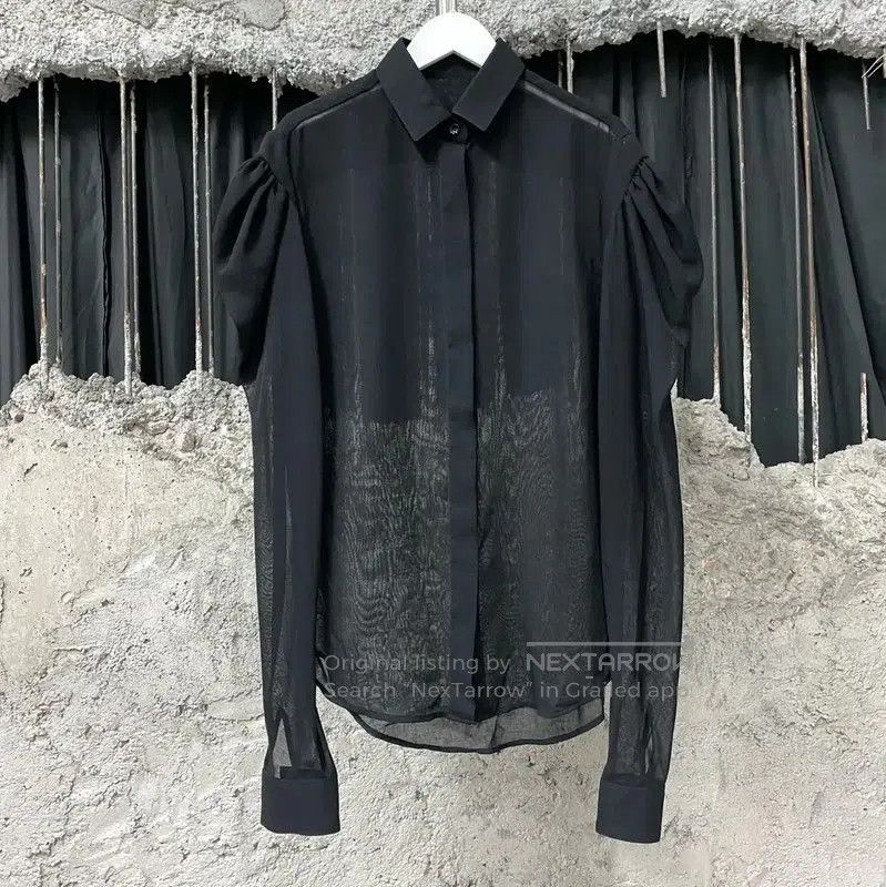 Yves Saint Laurent YSL Black Sheer Women's Shirt . Size XXS / US 00 / IT 34 - 1 Thumbnail