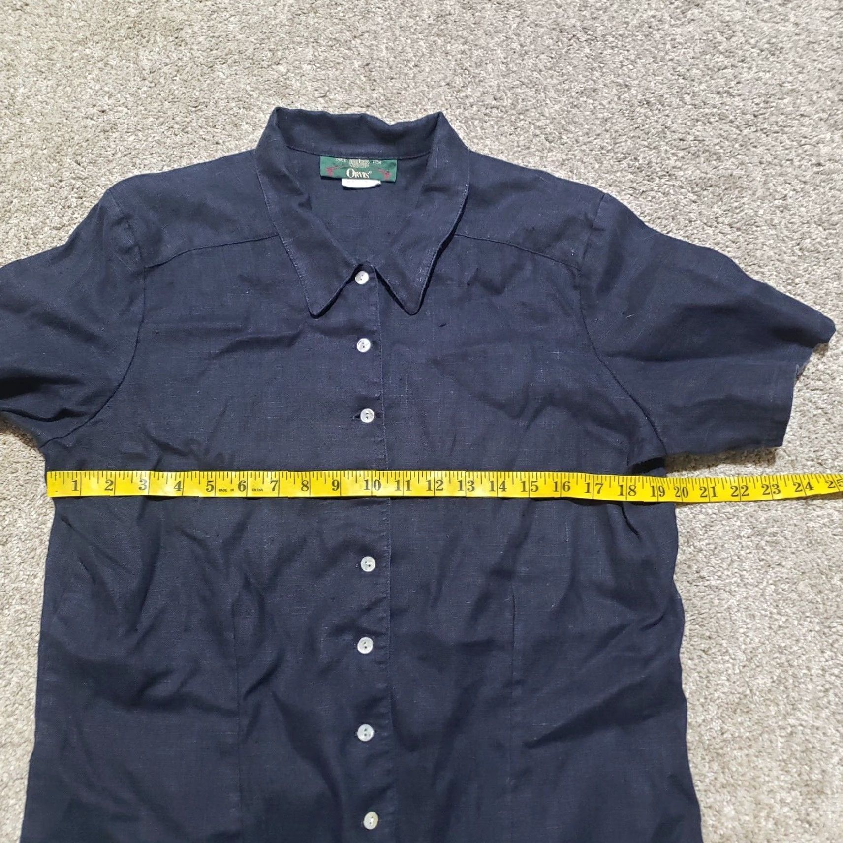 Orvis Orvis Shirt Button-Up Solid Black Short Sleeve Adult Women Size M Medium Size M / US 6-8 / IT 42-44 - 5 Thumbnail