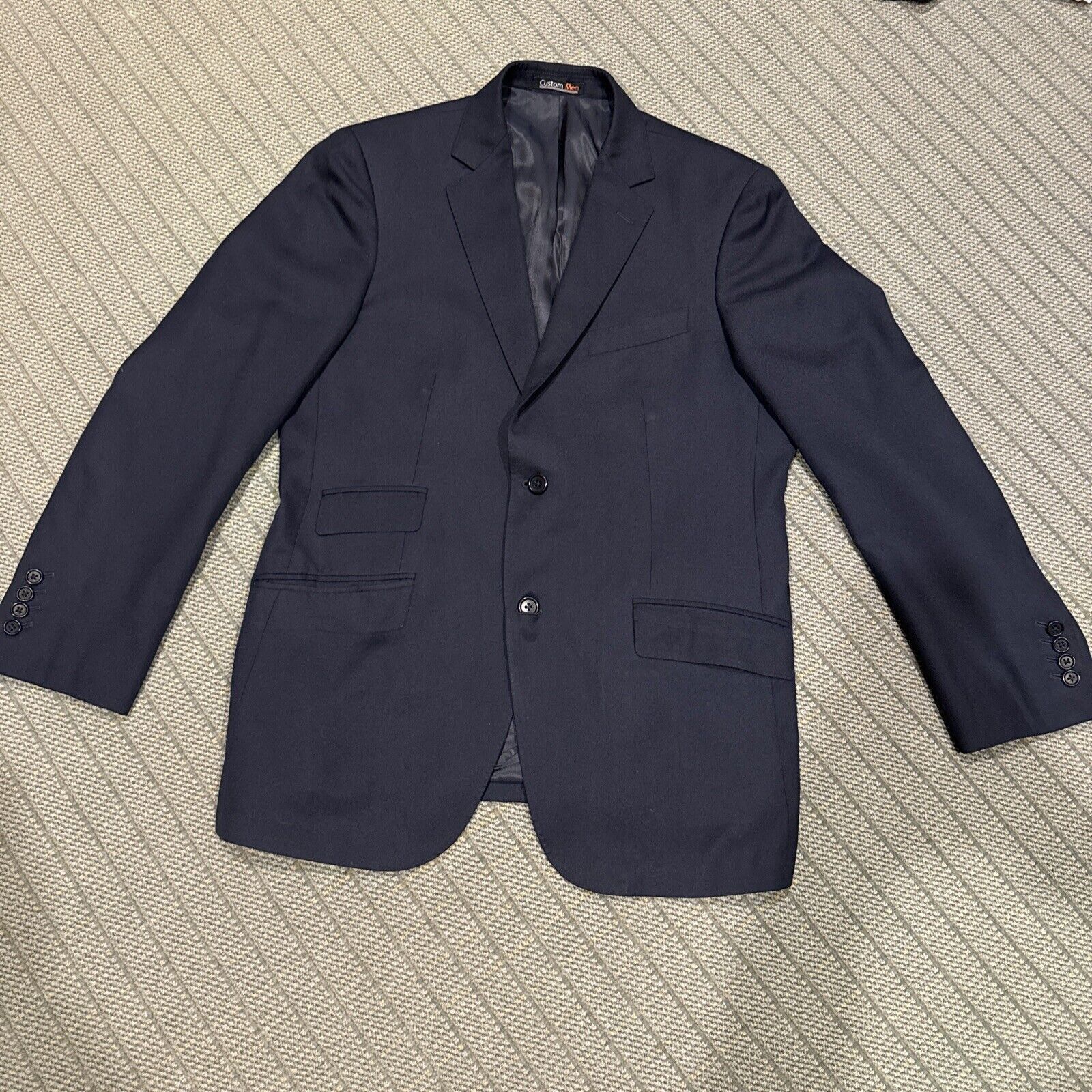 Other Custom Men N.Y.hand made suit jacket 100% gabardine wool Size 40R - 3 Thumbnail